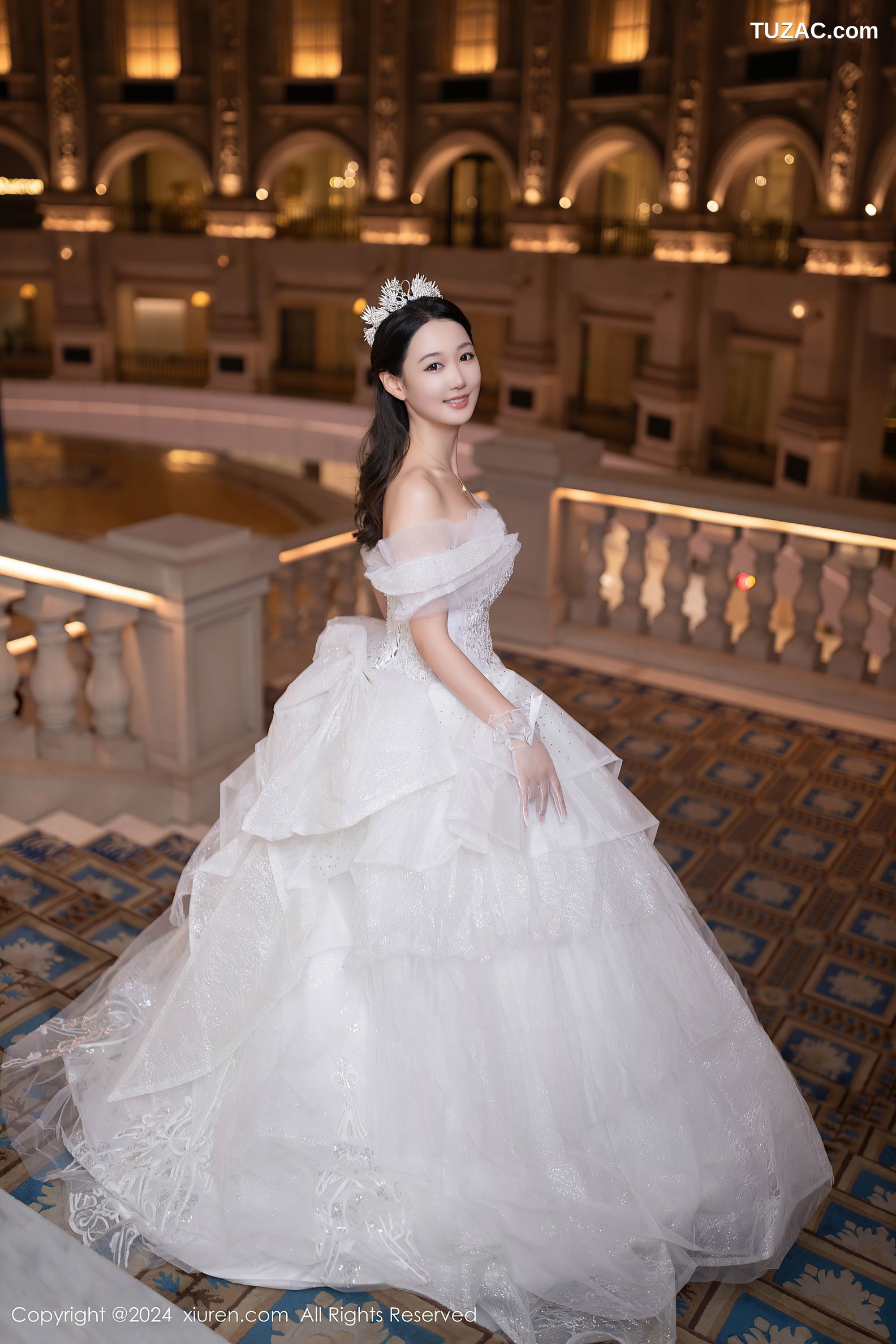 XiuRen秀人网-9283-唐安琪-白色婚纱-透视白纱-2024.10.14