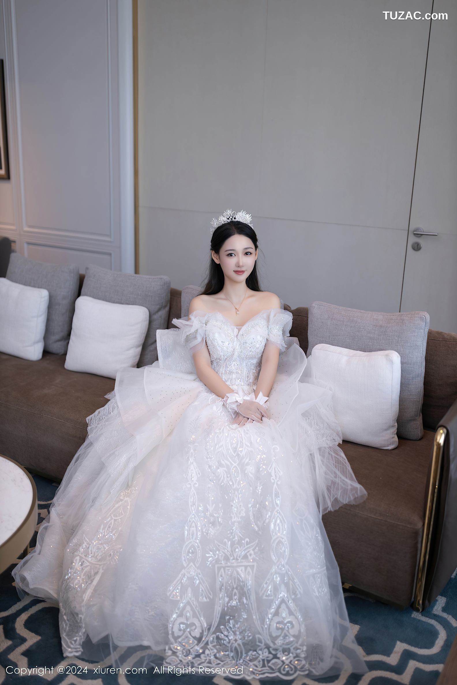 XiuRen秀人网-9283-唐安琪-白色婚纱-透视白纱-2024.10.14