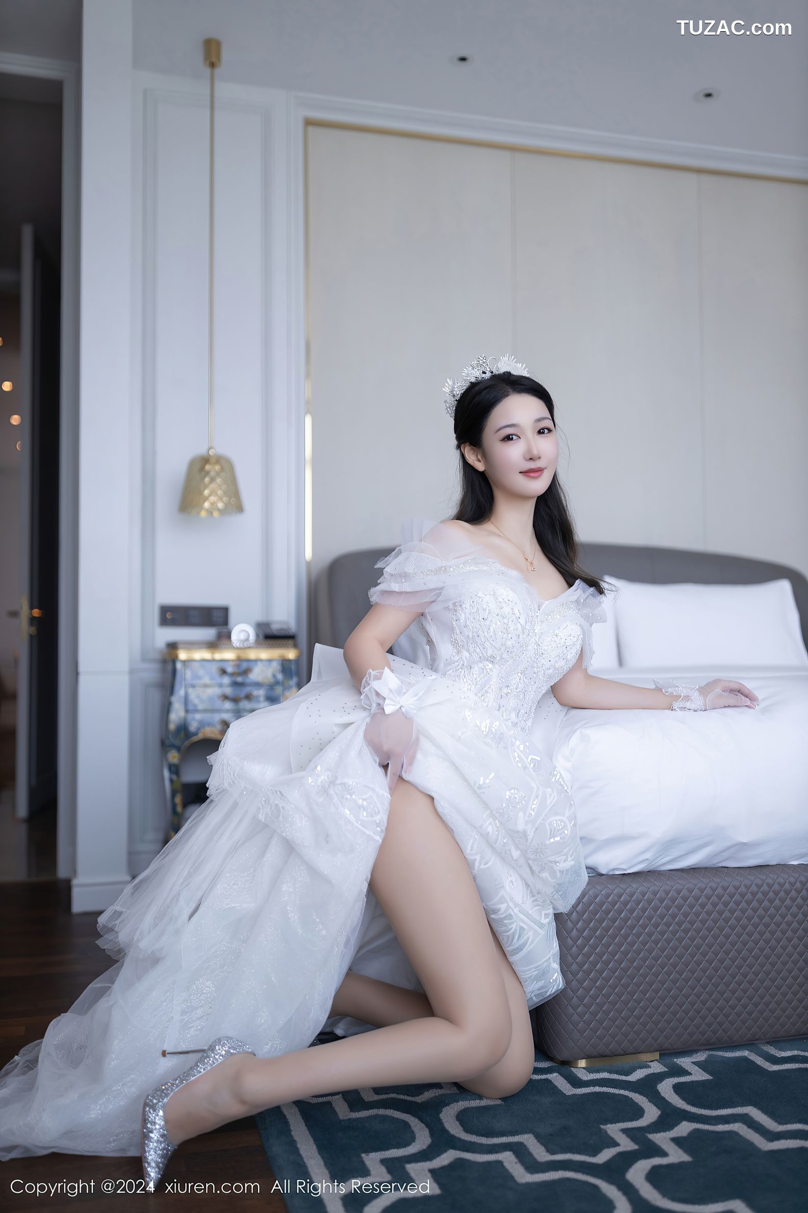 XiuRen秀人网-9283-唐安琪-白色婚纱-透视白纱-2024.10.14