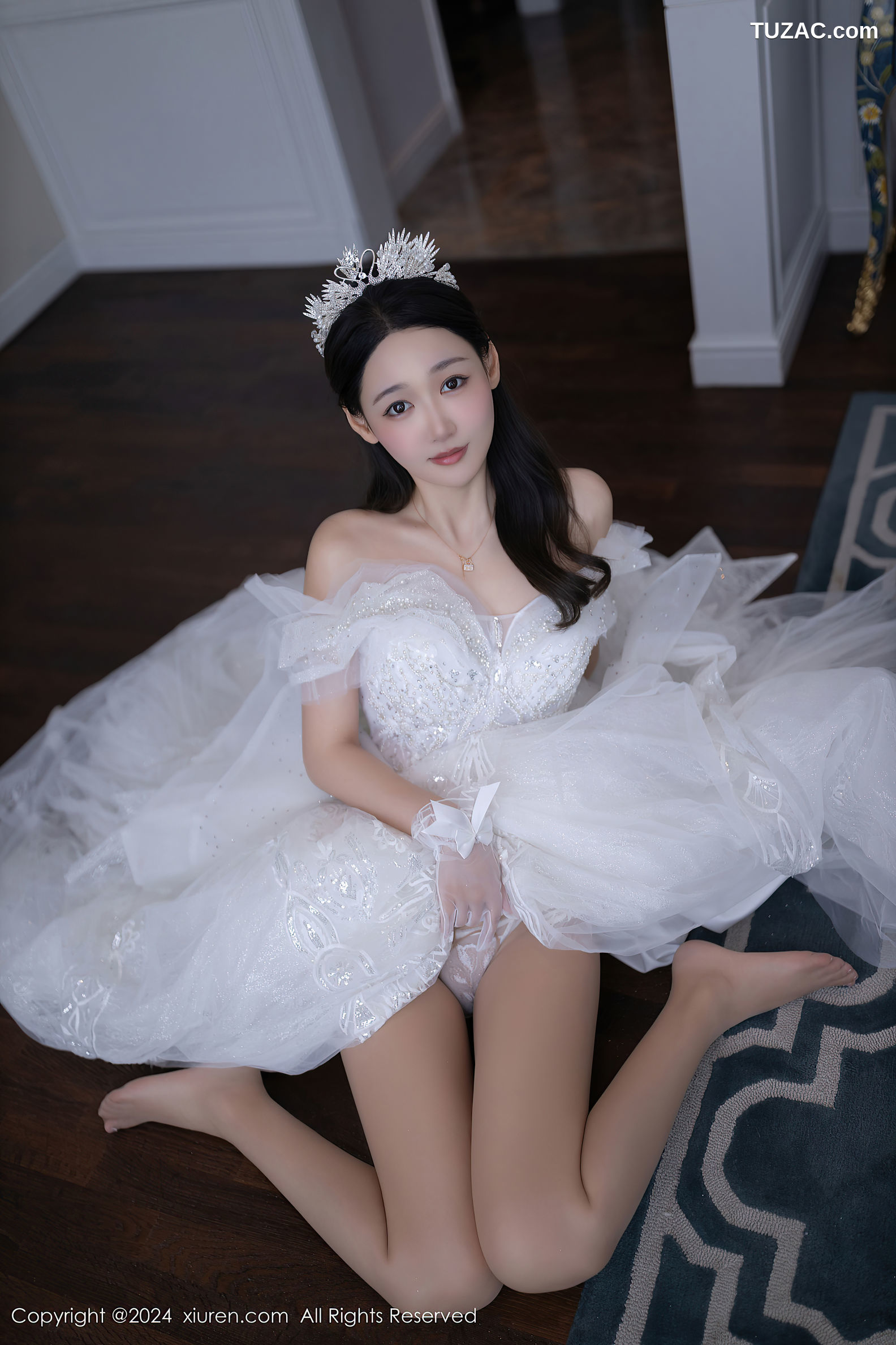 XiuRen秀人网-9283-唐安琪-白色婚纱-透视白纱-2024.10.14