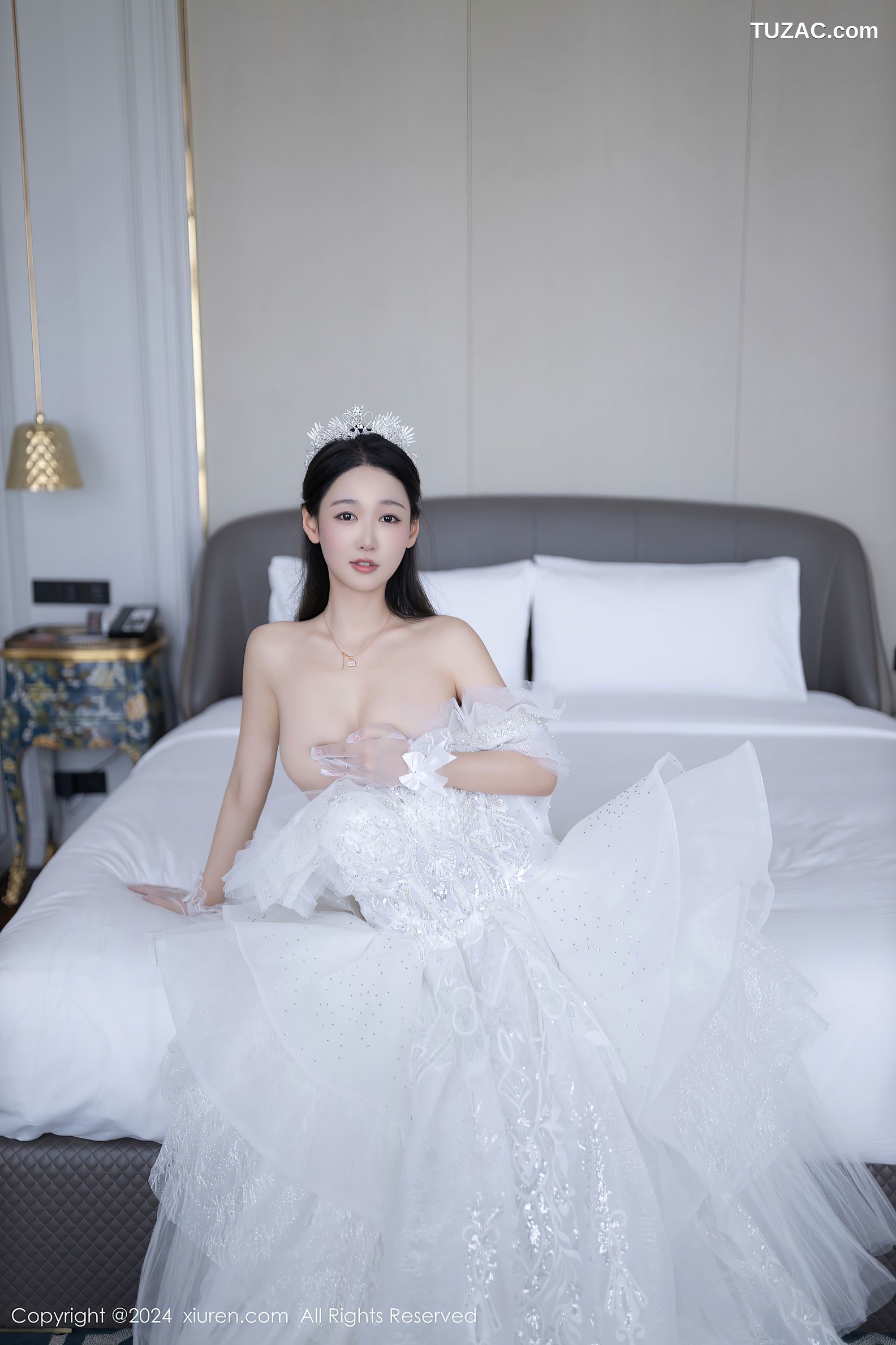 XiuRen秀人网-9283-唐安琪-白色婚纱-透视白纱-2024.10.14