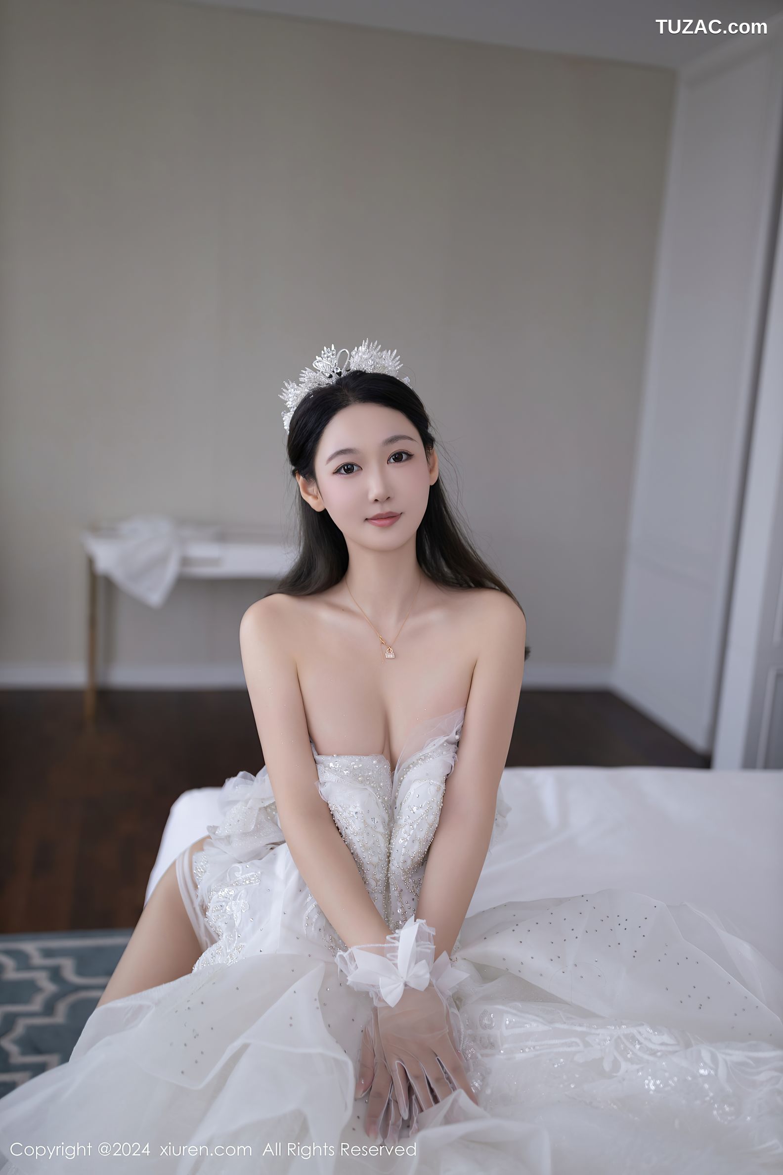 XiuRen秀人网-9283-唐安琪-白色婚纱-透视白纱-2024.10.14