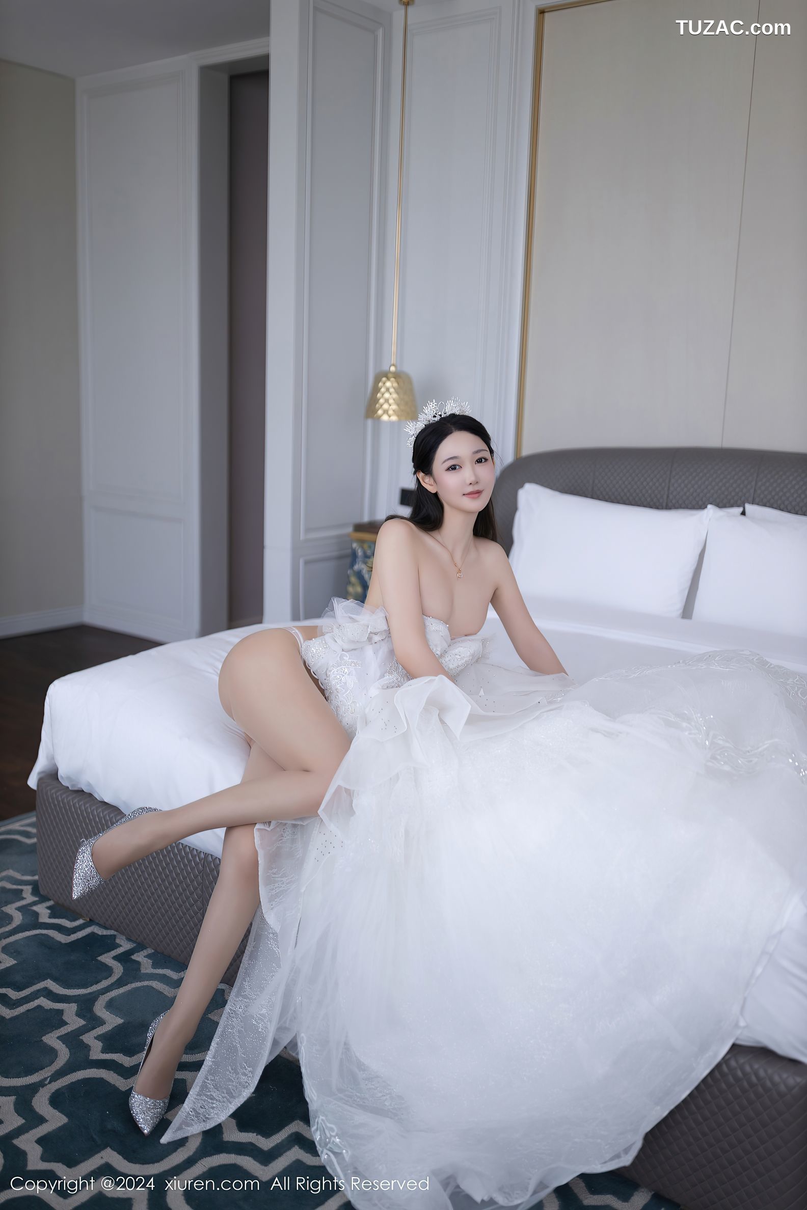 XiuRen秀人网-9283-唐安琪-白色婚纱-透视白纱-2024.10.14