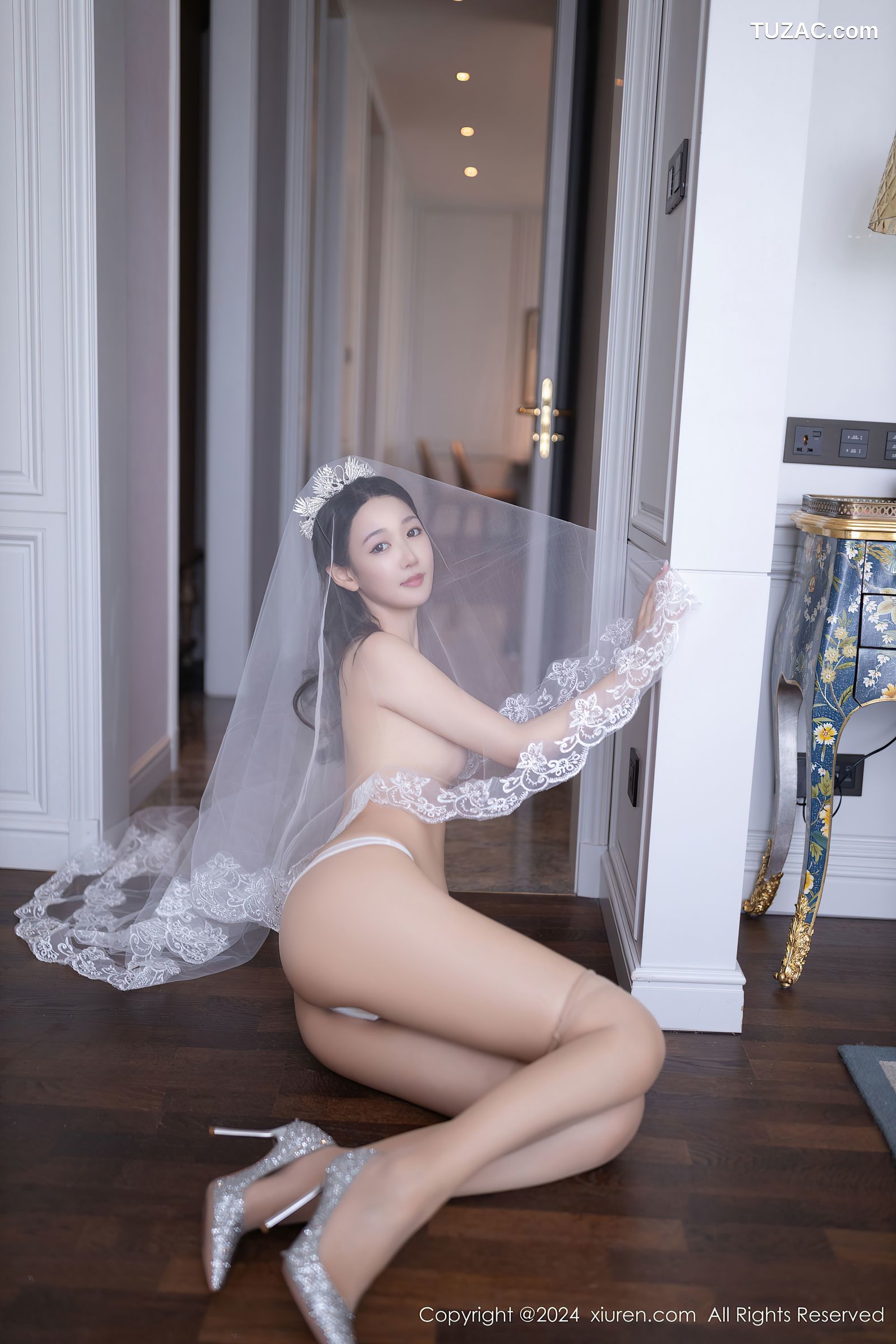 XiuRen秀人网-9283-唐安琪-白色婚纱-透视白纱-2024.10.14