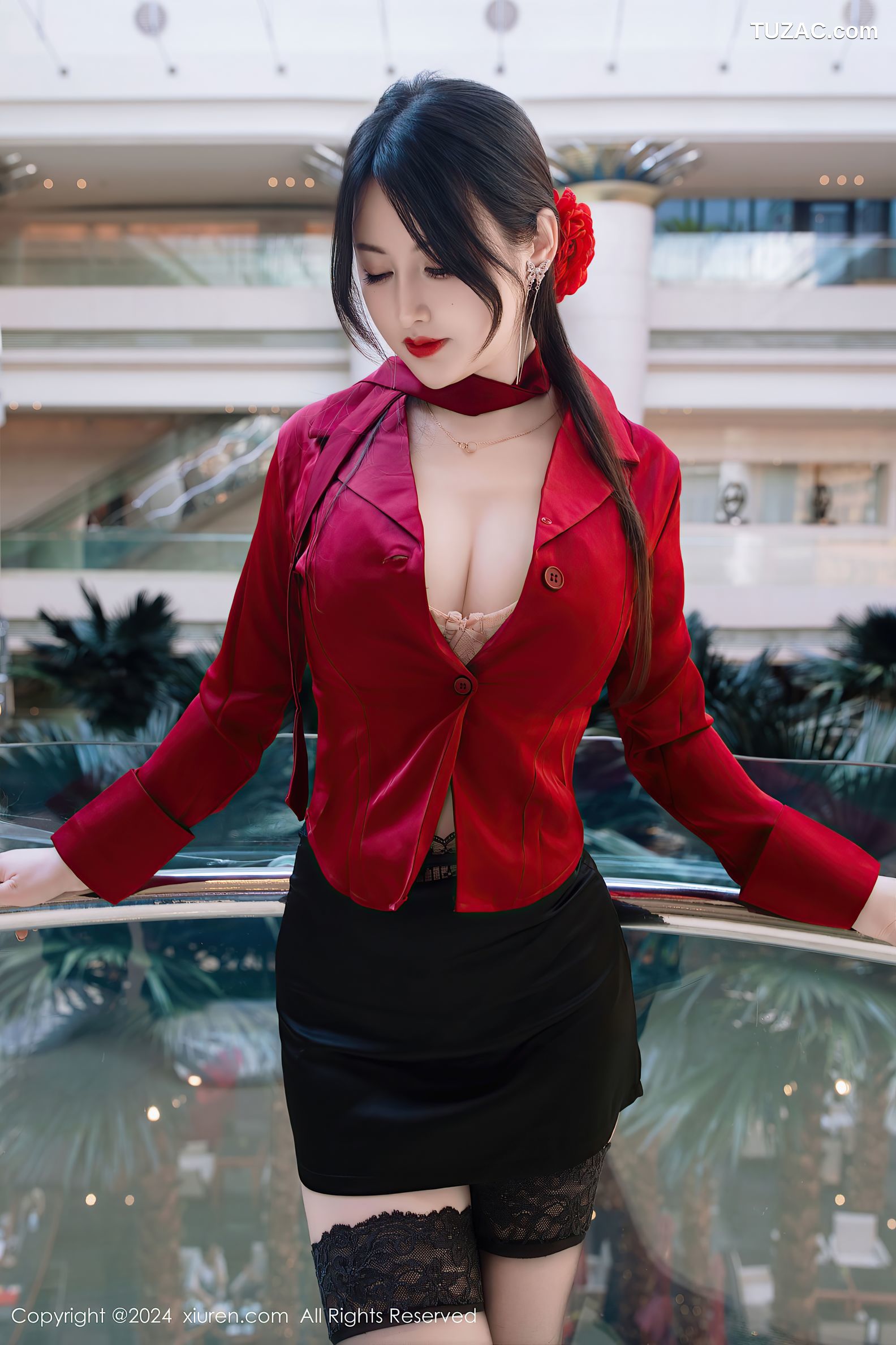XiuRen秀人网-9290-诗诗kiki-OL红衬衫黑短裙肉色内衣黑丝-2024.10.15
