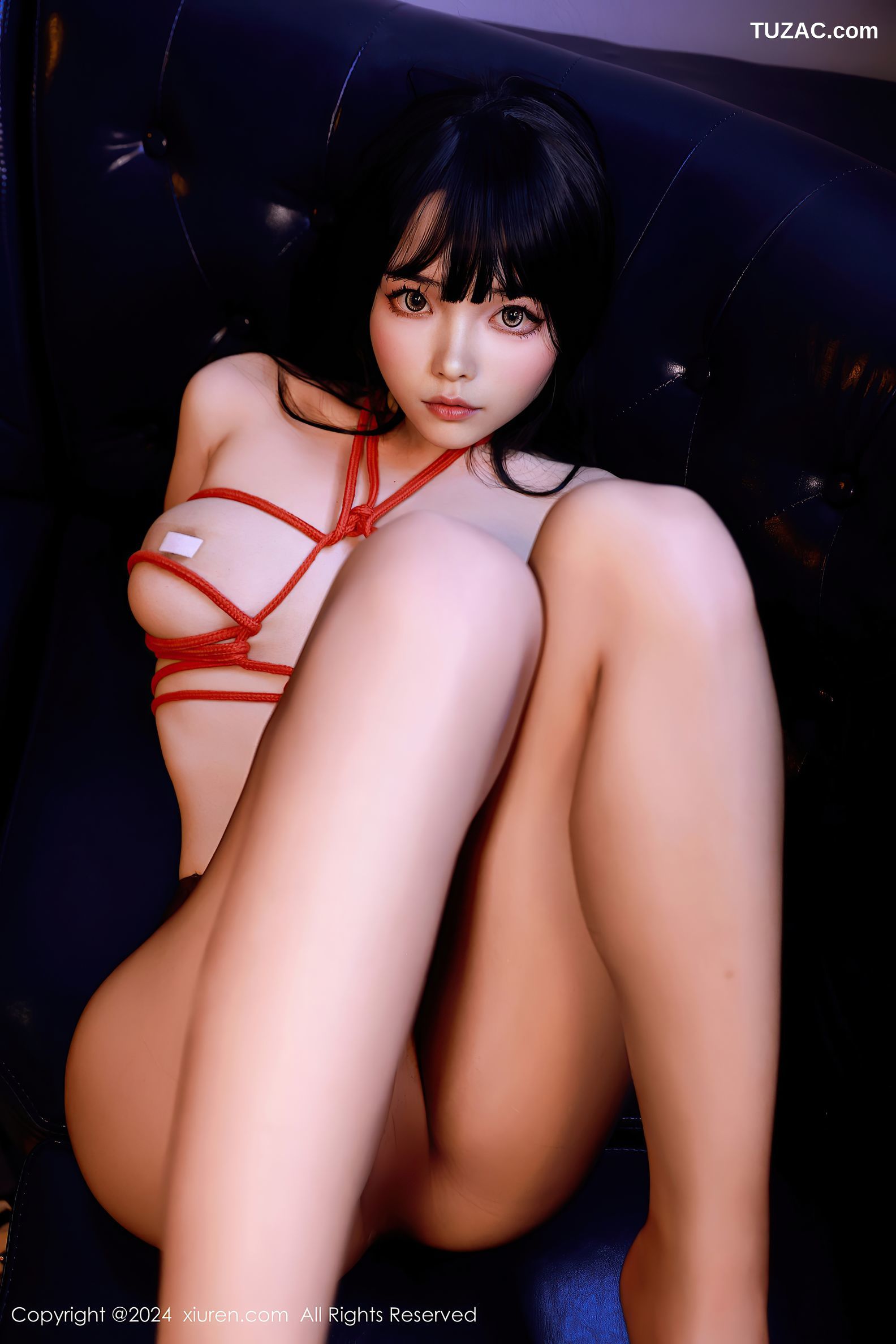 XiuRen秀人网-9295-叫我小猫-红色吊带短裙红绳爆乳绑缚-2024.10.16