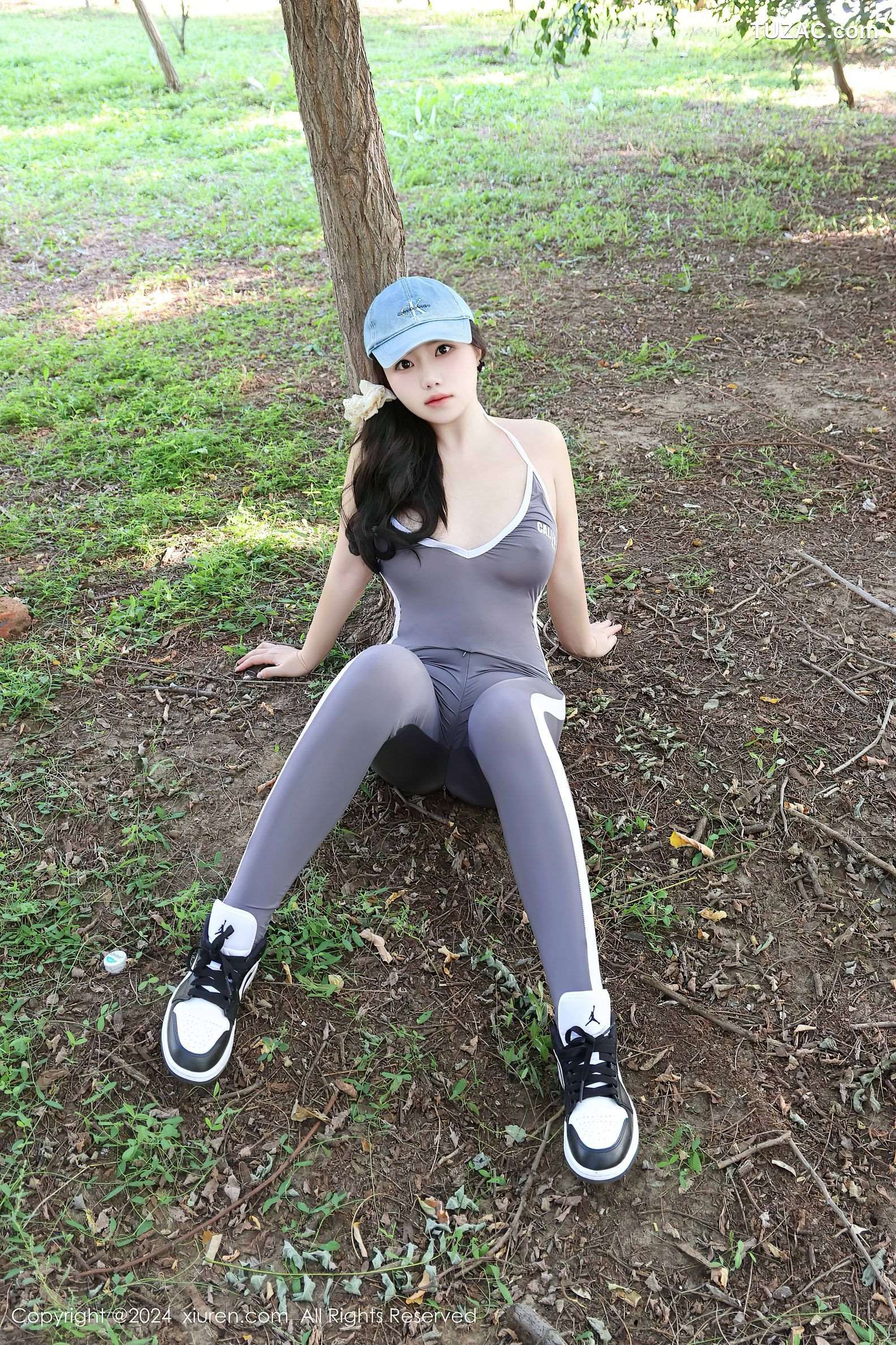 XiuRen秀人网-9311-小薯条nienie-户外钓鱼主题灰蓝紧身运动服-2024.10.18