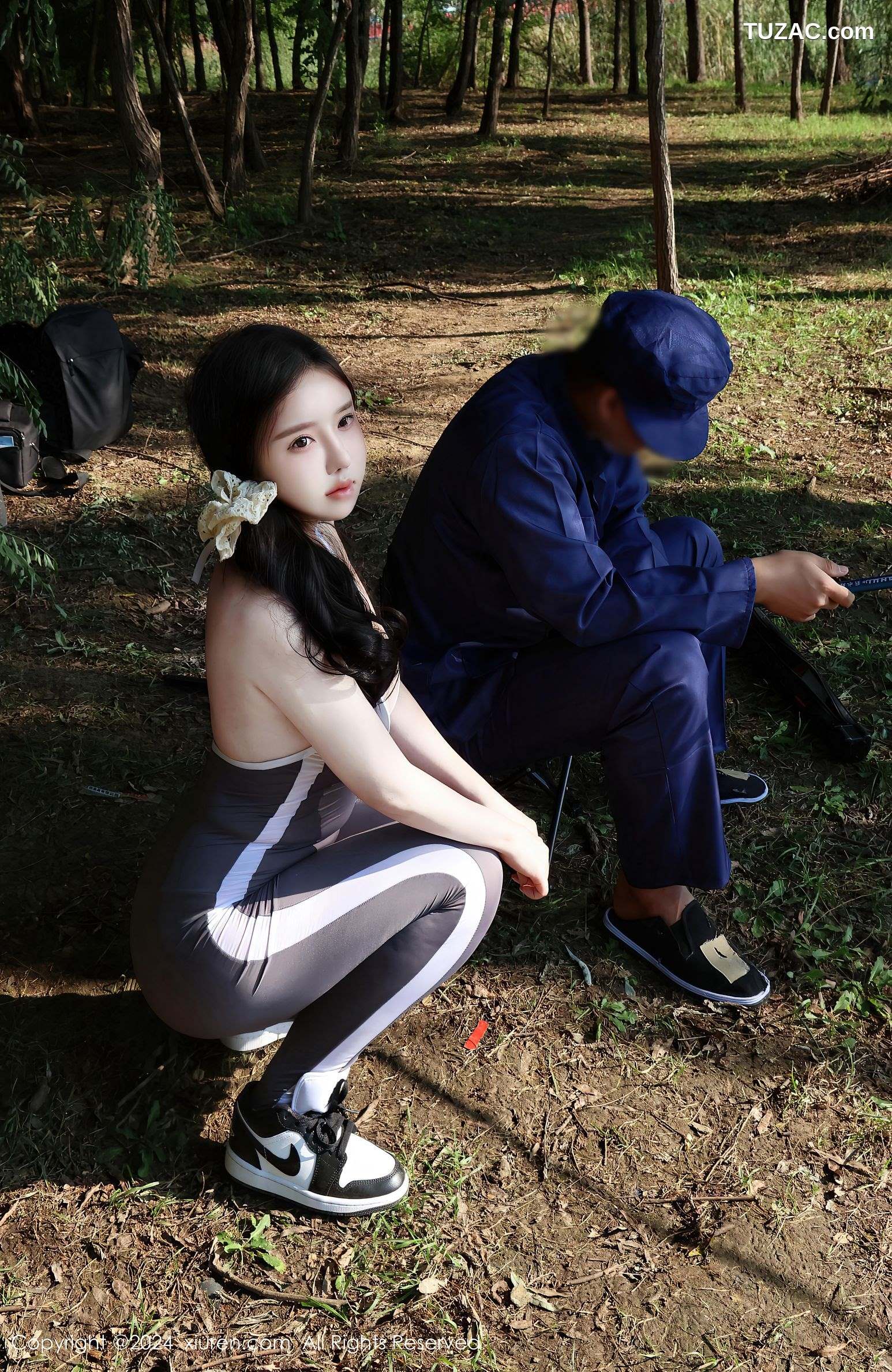 XiuRen秀人网-9311-小薯条nienie-户外钓鱼主题灰蓝紧身运动服-2024.10.18