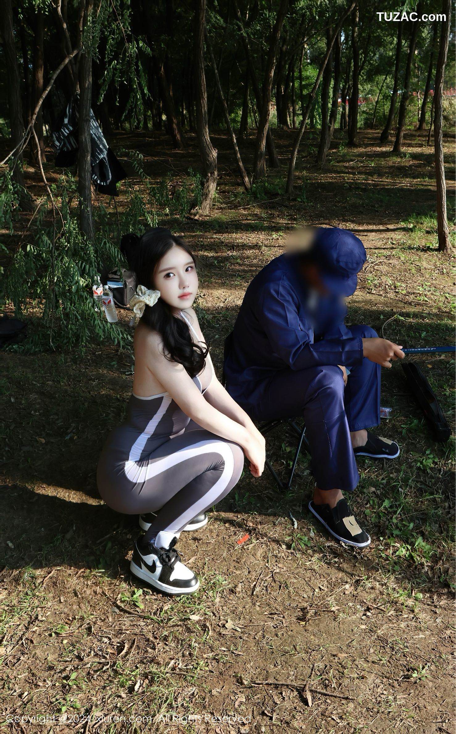 XiuRen秀人网-9311-小薯条nienie-户外钓鱼主题灰蓝紧身运动服-2024.10.18