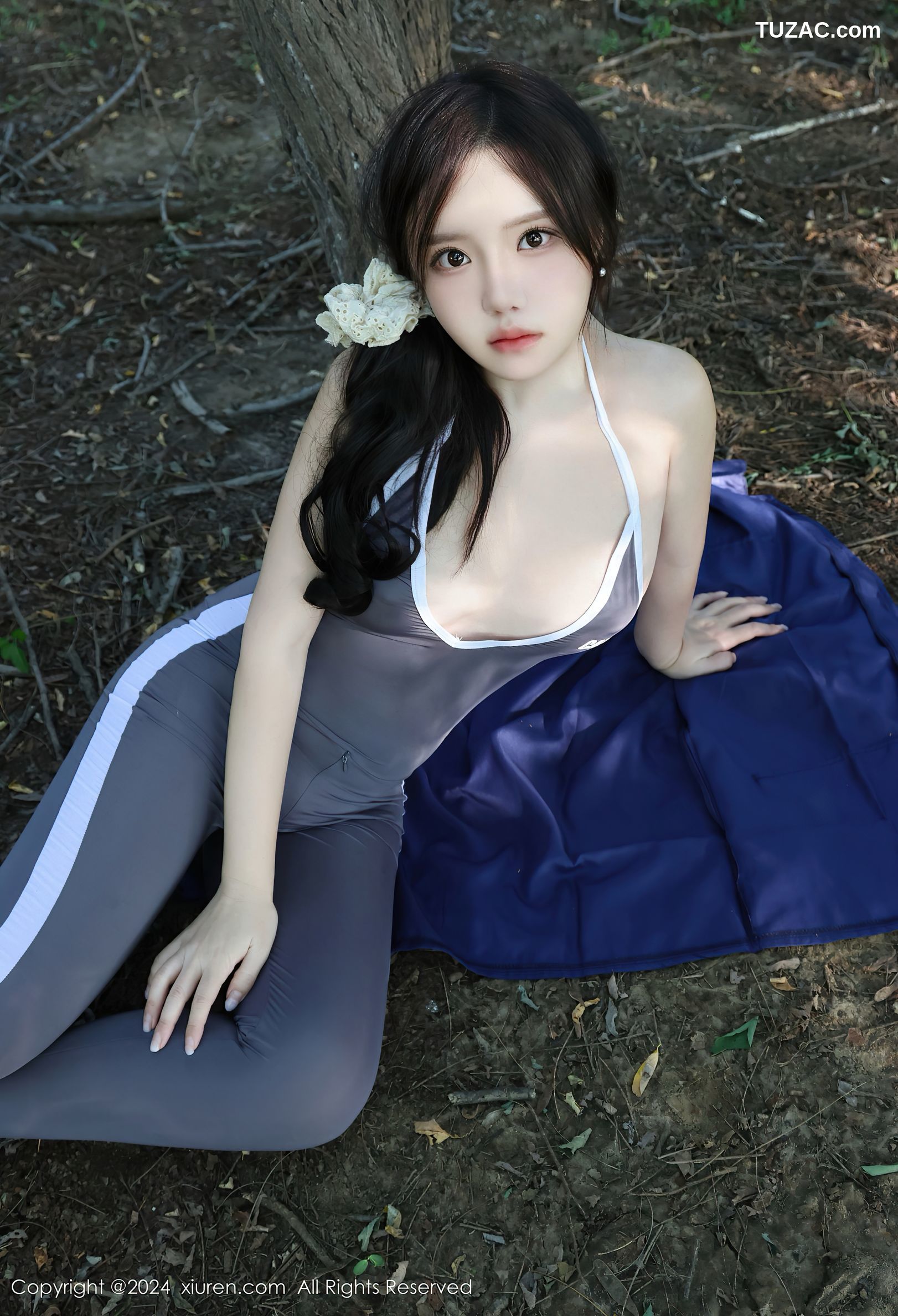 XiuRen秀人网-9311-小薯条nienie-户外钓鱼主题灰蓝紧身运动服-2024.10.18