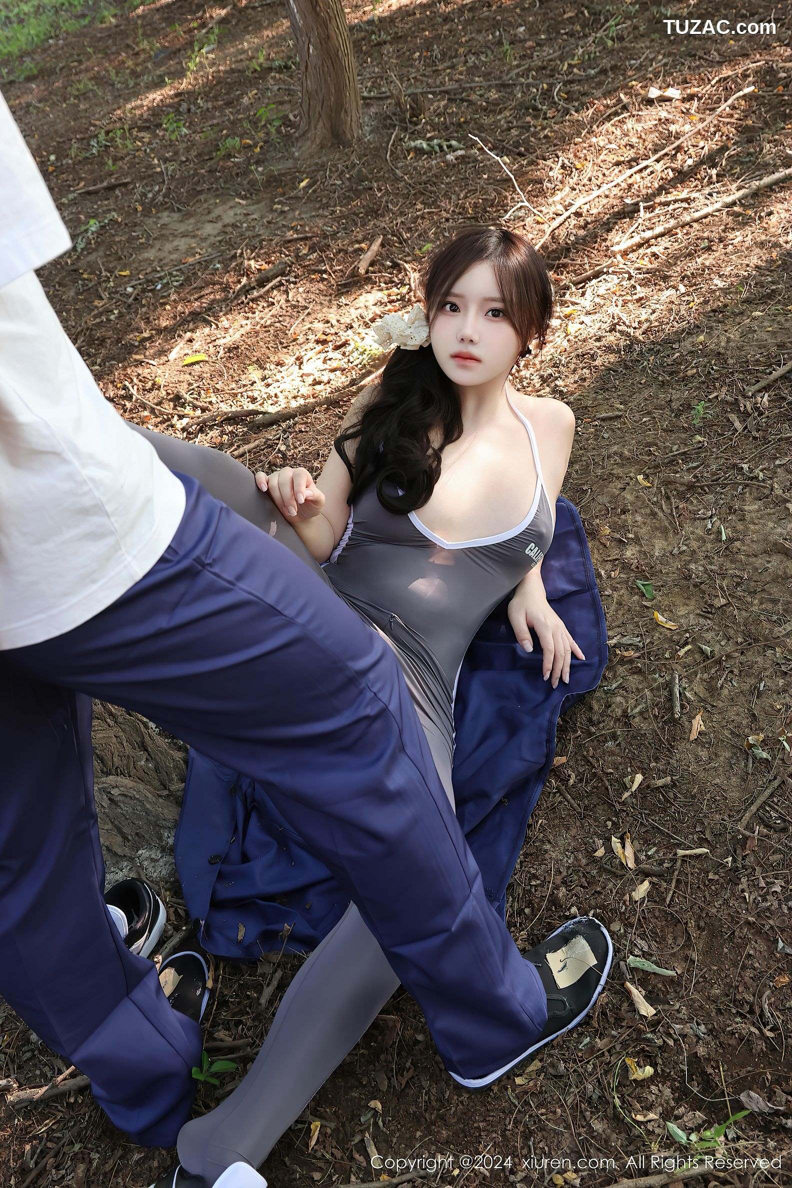 XiuRen秀人网-9311-小薯条nienie-户外钓鱼主题灰蓝紧身运动服-2024.10.18
