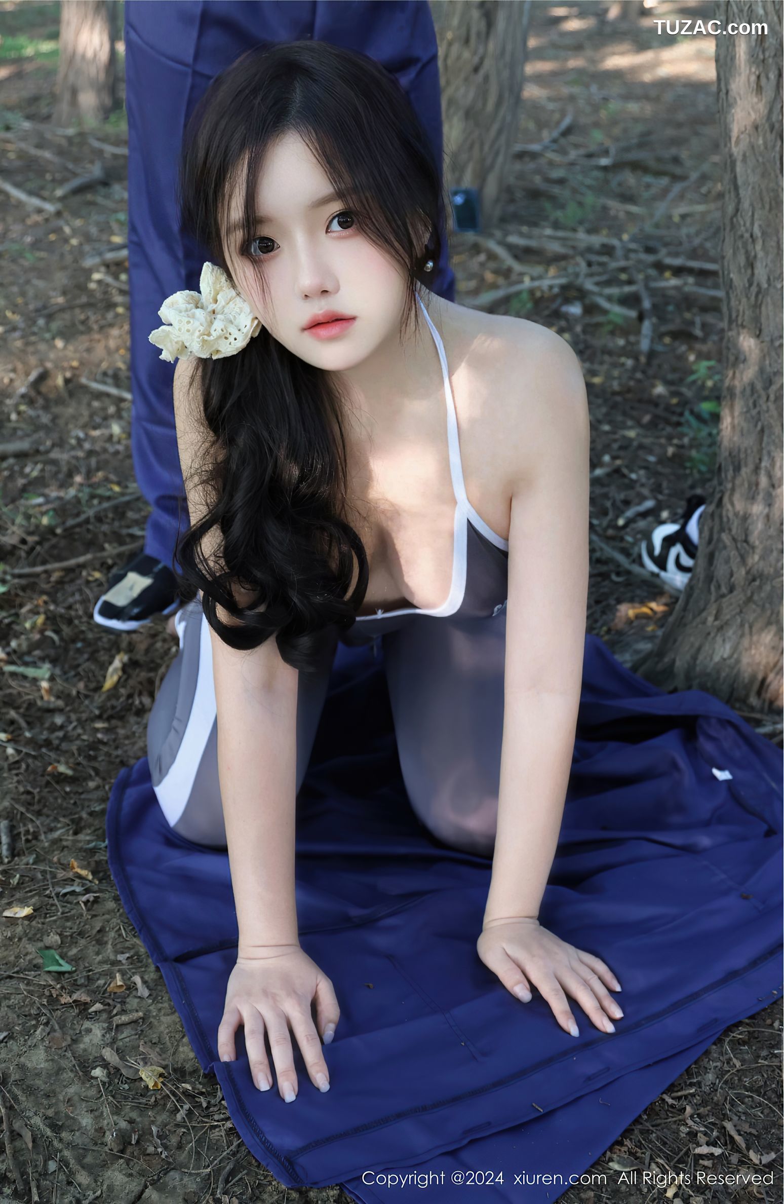 XiuRen秀人网-9311-小薯条nienie-户外钓鱼主题灰蓝紧身运动服-2024.10.18