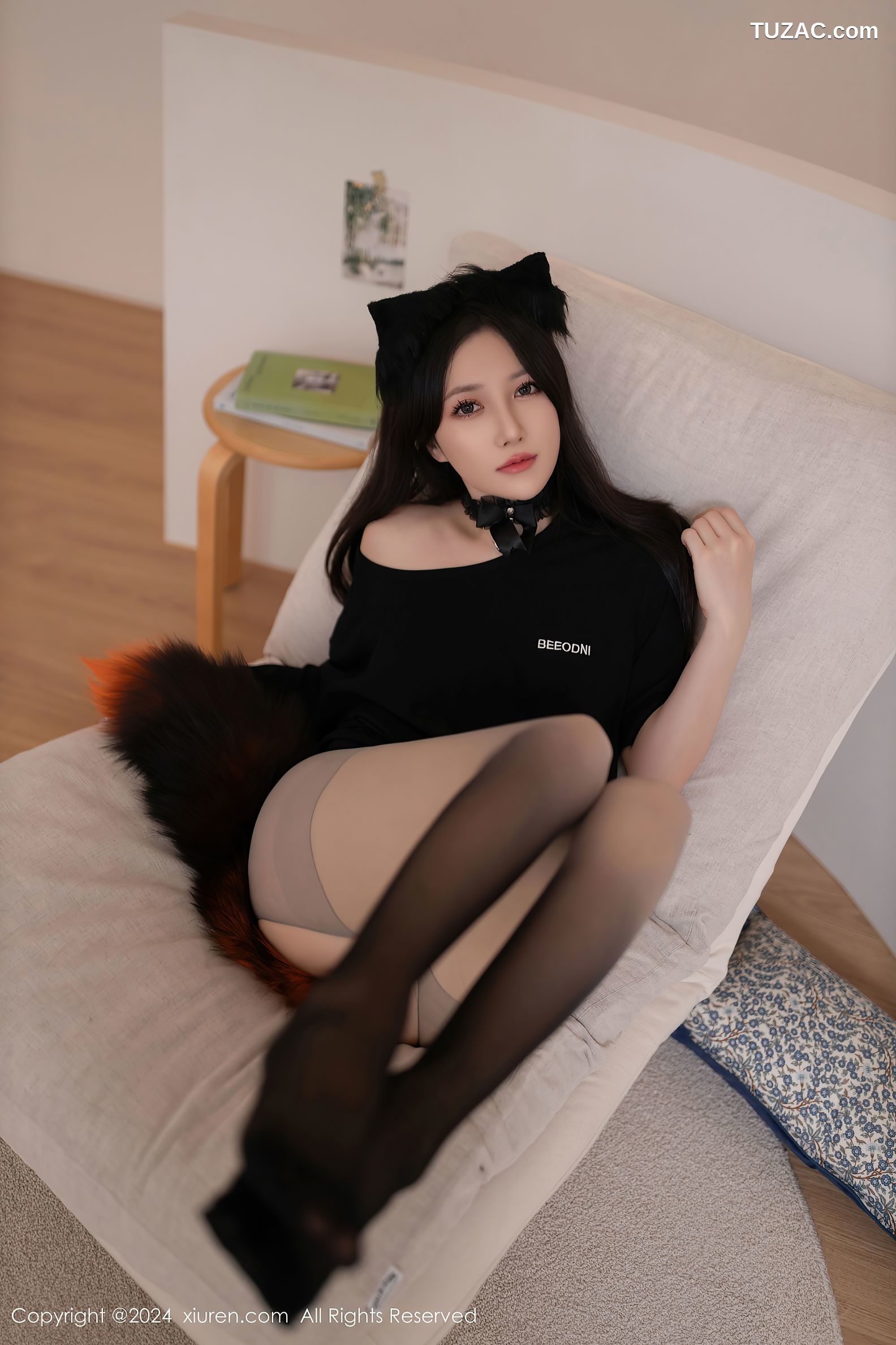 XiuRen秀人网-9314-鱼子酱Fish-黑衣小野猫乳贴爆乳-2024.10.18