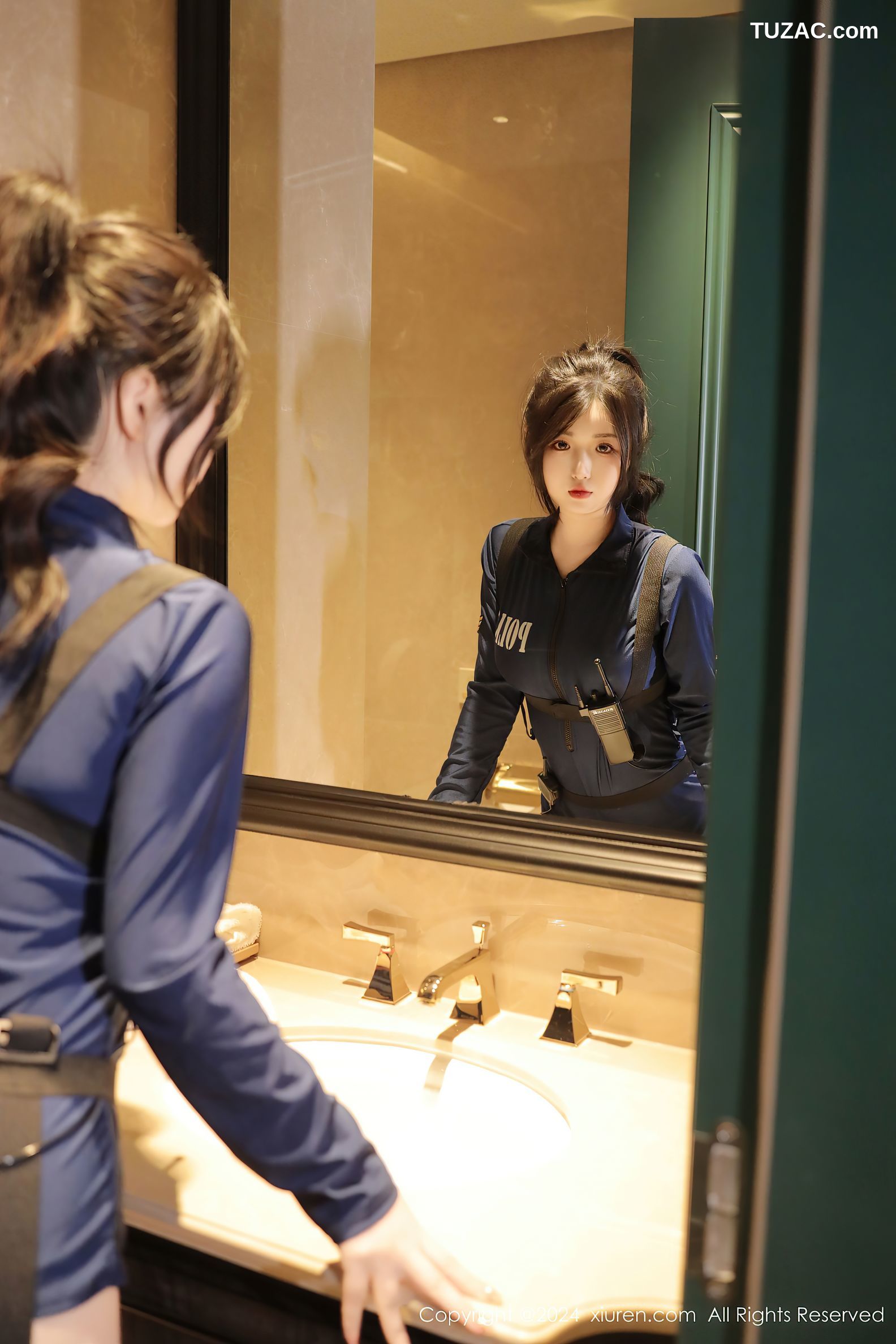 XiuRen秀人网-9326-陈小花-萝莉情趣深蓝警服爆乳-2024.10.22