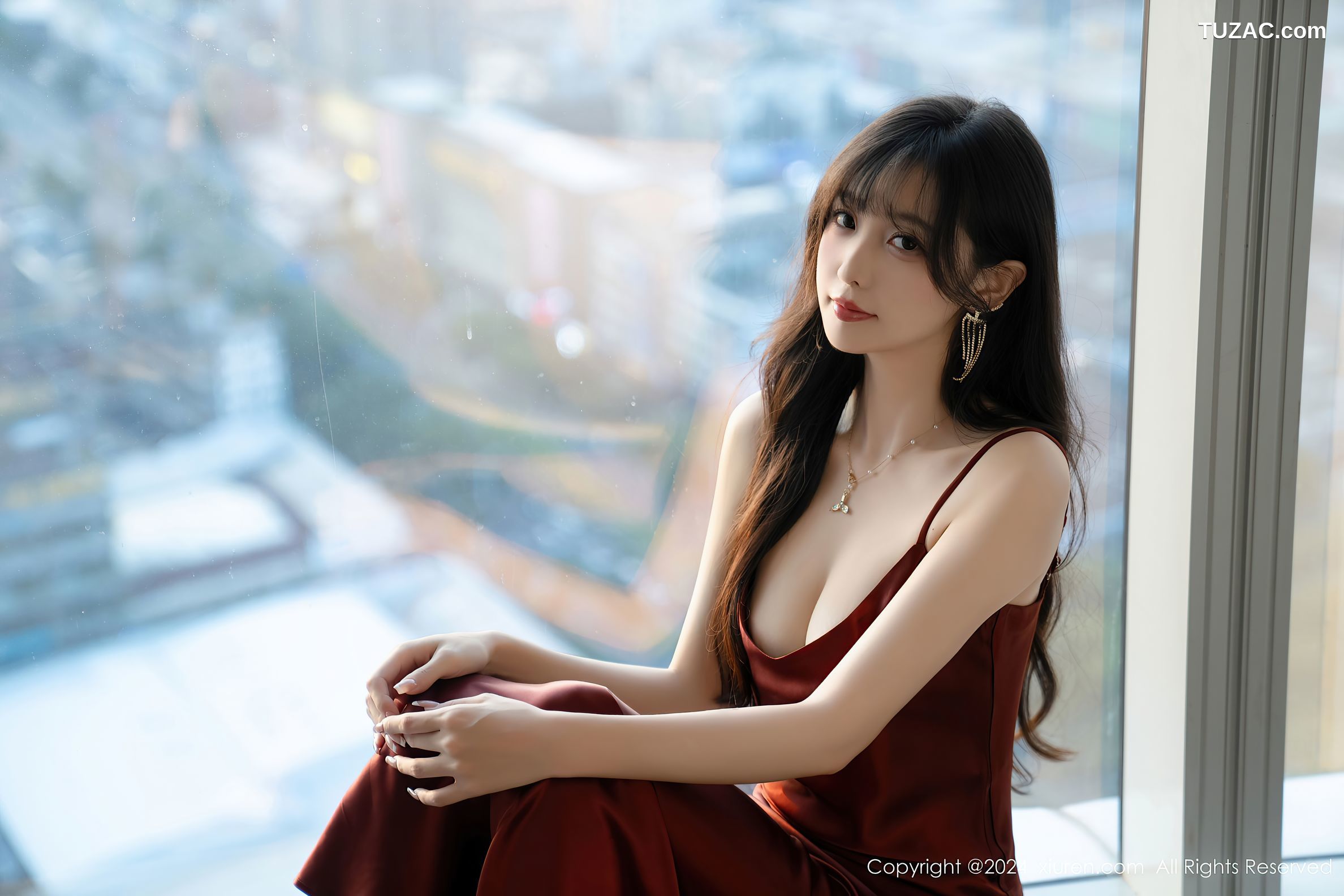 XiuRen秀人网-9336-林星阑-红色吊带裙黑色内衣-2024.10.23