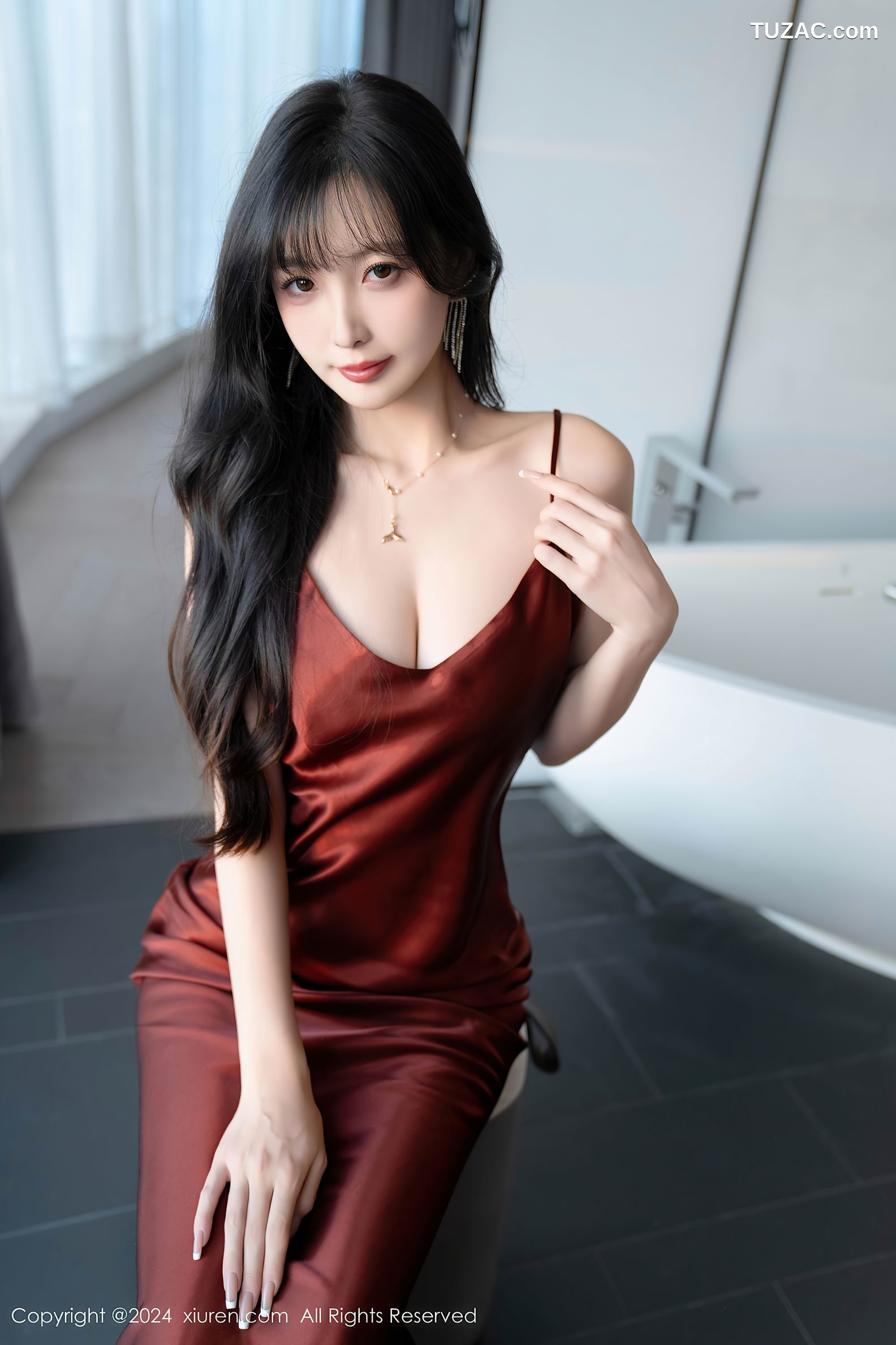 XiuRen秀人网-9336-林星阑-红色吊带裙黑色内衣-2024.10.23