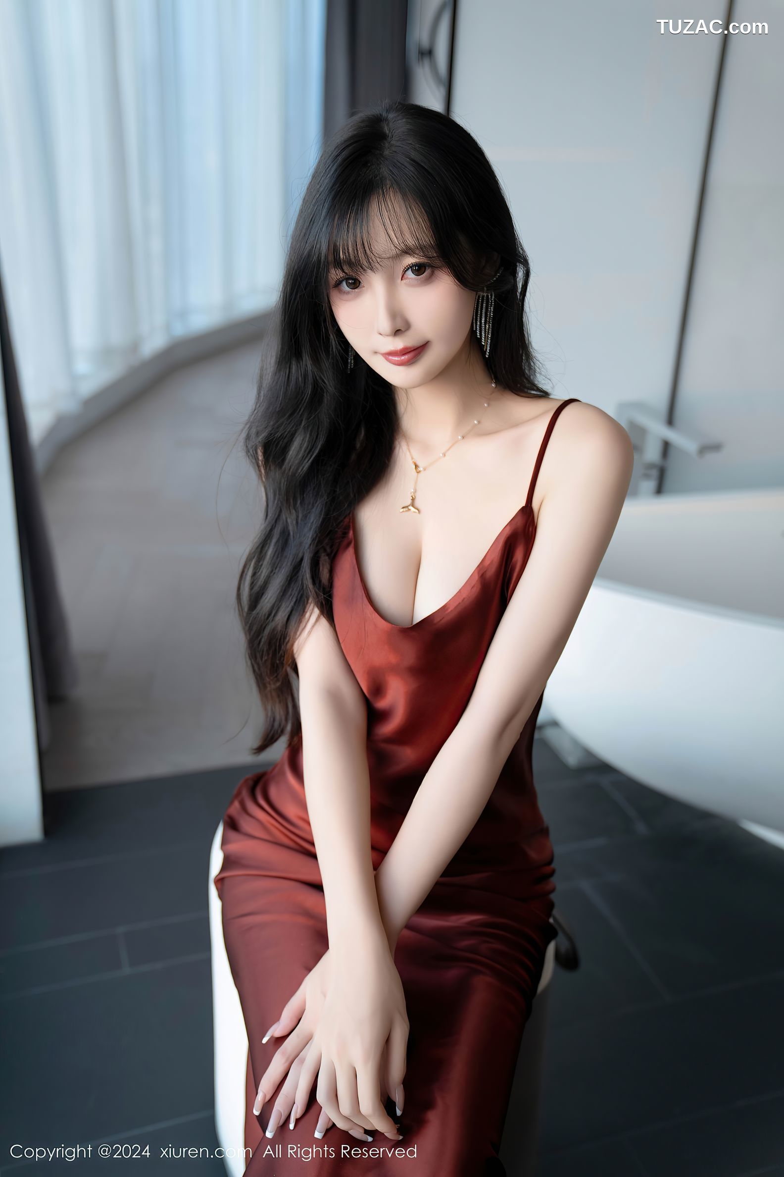 XiuRen秀人网-9336-林星阑-红色吊带裙黑色内衣-2024.10.23