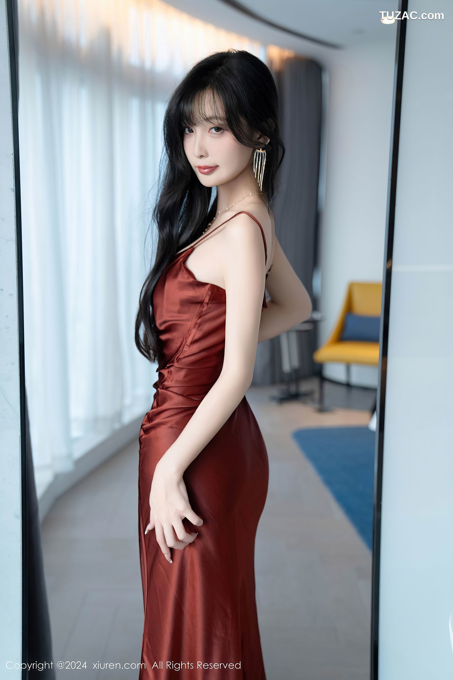 XiuRen秀人网-9336-林星阑-红色吊带裙黑色内衣-2024.10.23