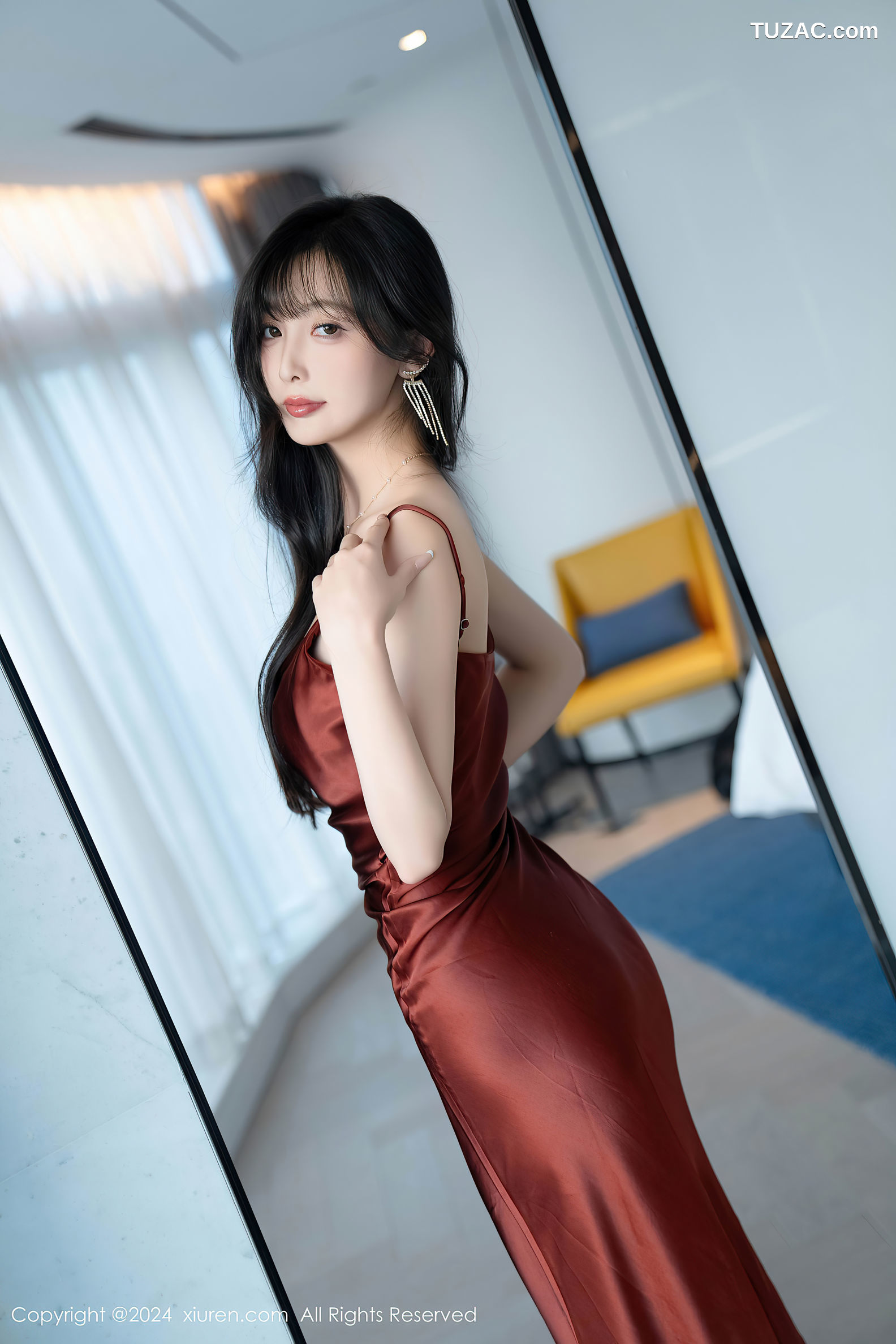 XiuRen秀人网-9336-林星阑-红色吊带裙黑色内衣-2024.10.23