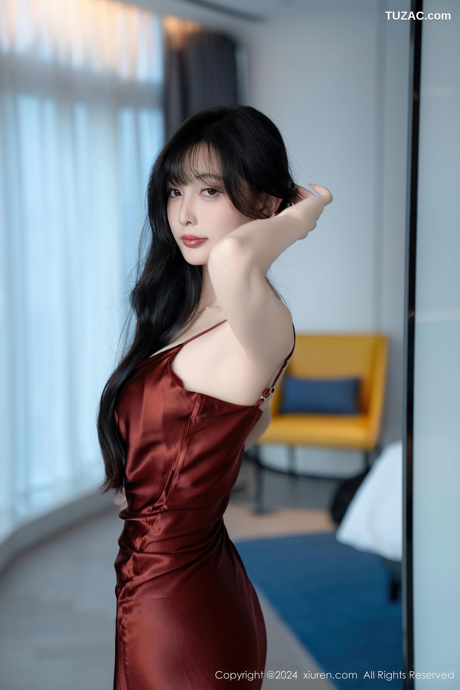 XiuRen秀人网-9336-林星阑-红色吊带裙黑色内衣-2024.10.23