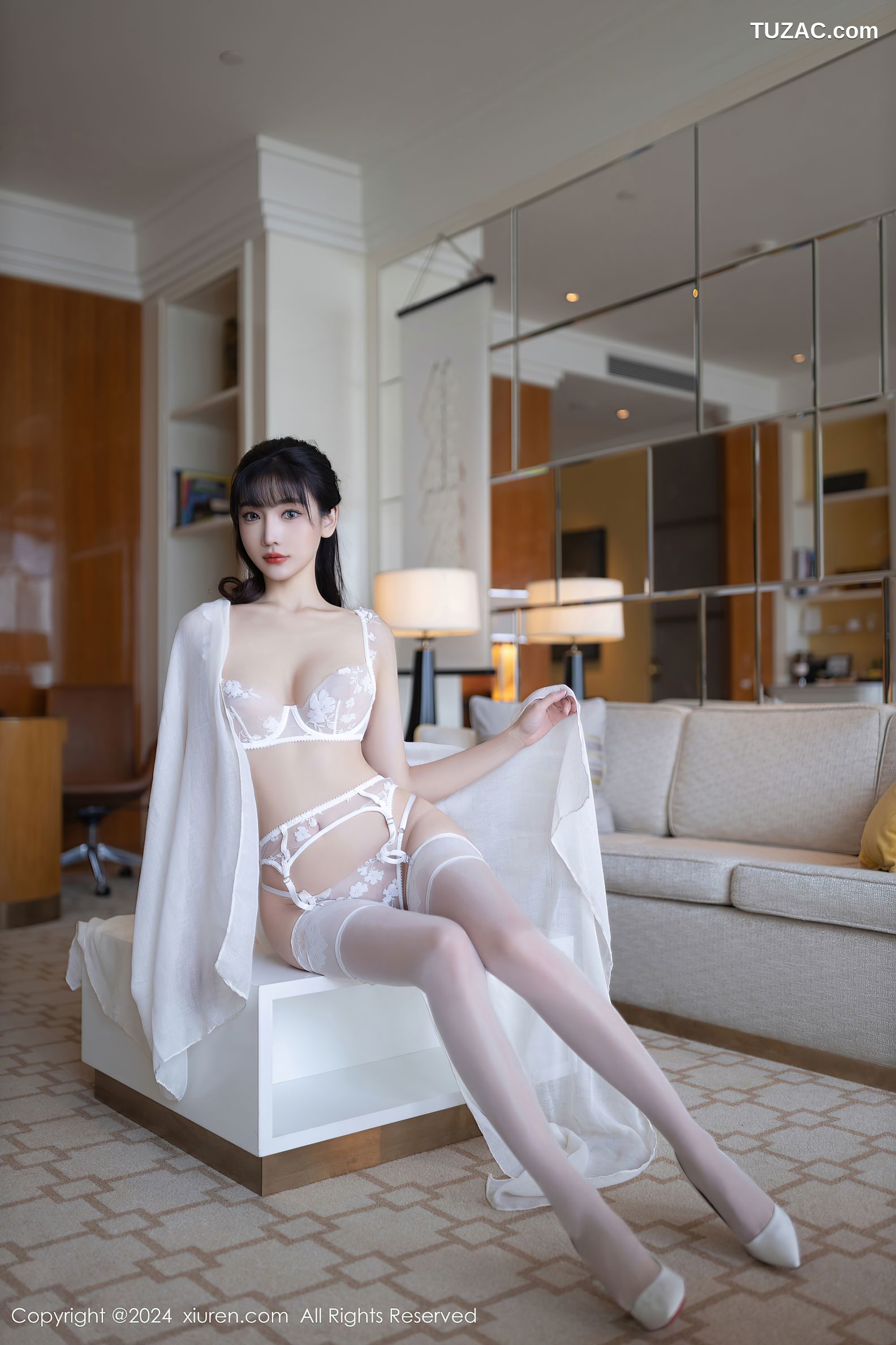 XiuRen秀人网-9340-陆萱萱-白色蕾丝情趣内衣-2024.10.24