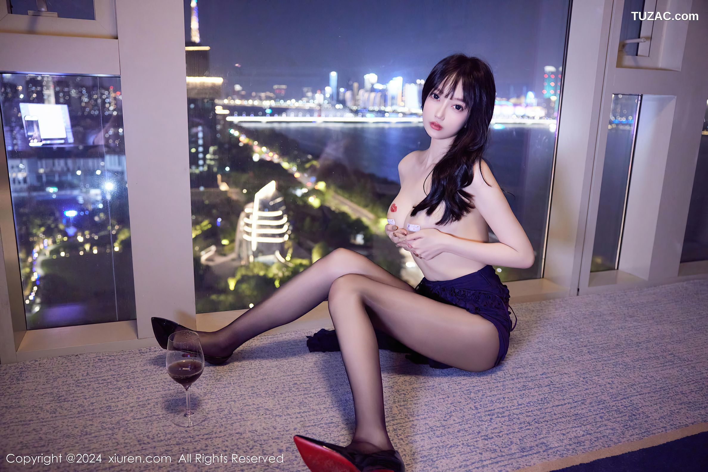 XiuRen秀人网-9344-玥儿玥er-轻透紫纱睡衣黑丝爆乳-2024.10.25