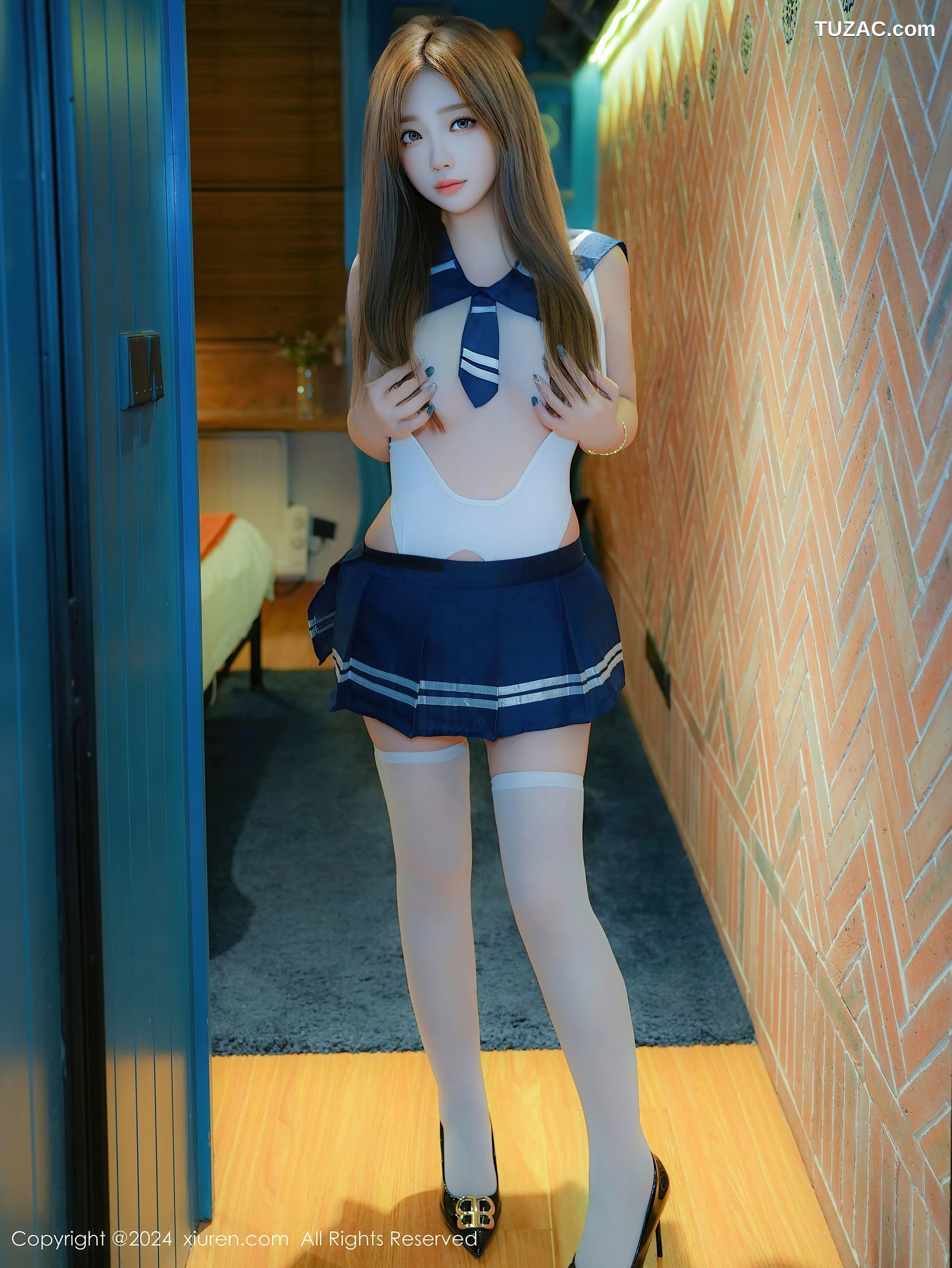 XiuRen秀人网-9370-王伊纯-清纯少女情趣水手服蓝短裙爆乳-2024.10.31