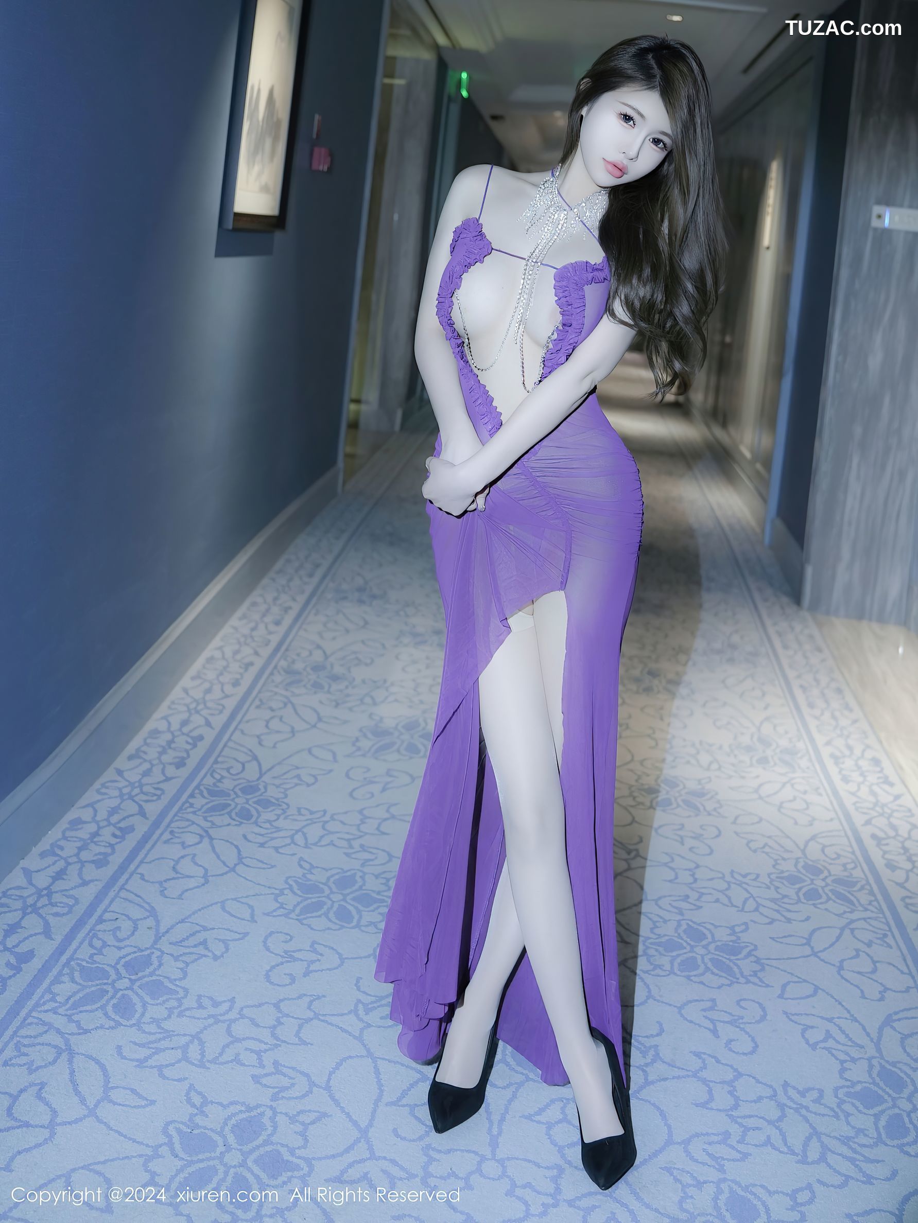 XiuRen秀人网-9373-甜妮-紫色轻透纱裙爆乳-2024.10.31