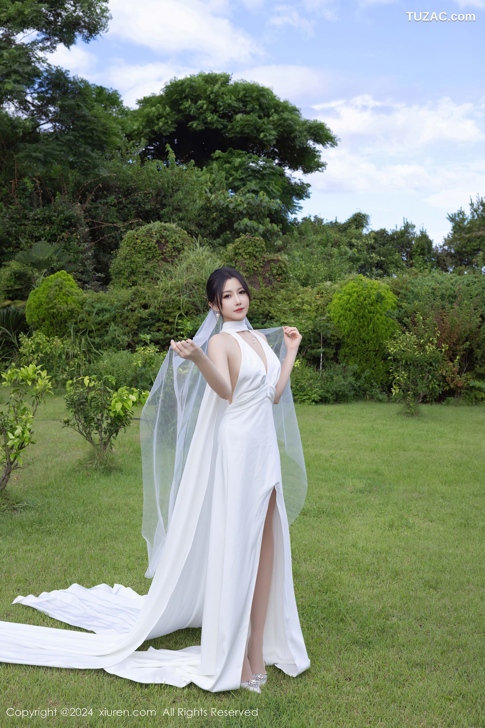 XiuRen秀人网-9387-鱼子酱Fish-户外妩媚新娘白纱爆乳-2024.11.01