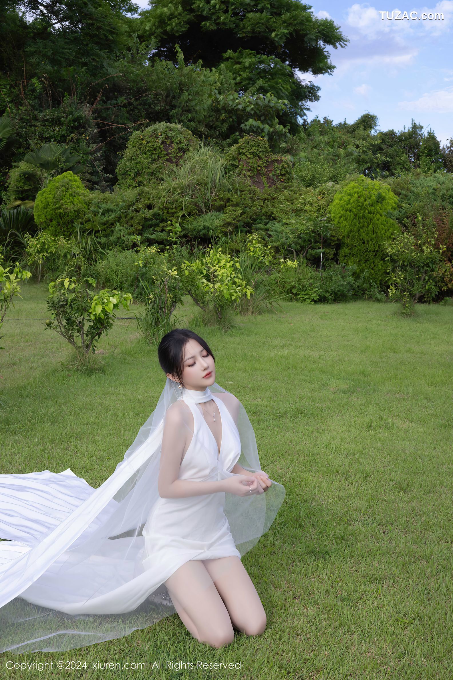 XiuRen秀人网-9387-鱼子酱Fish-户外妩媚新娘白纱爆乳-2024.11.01