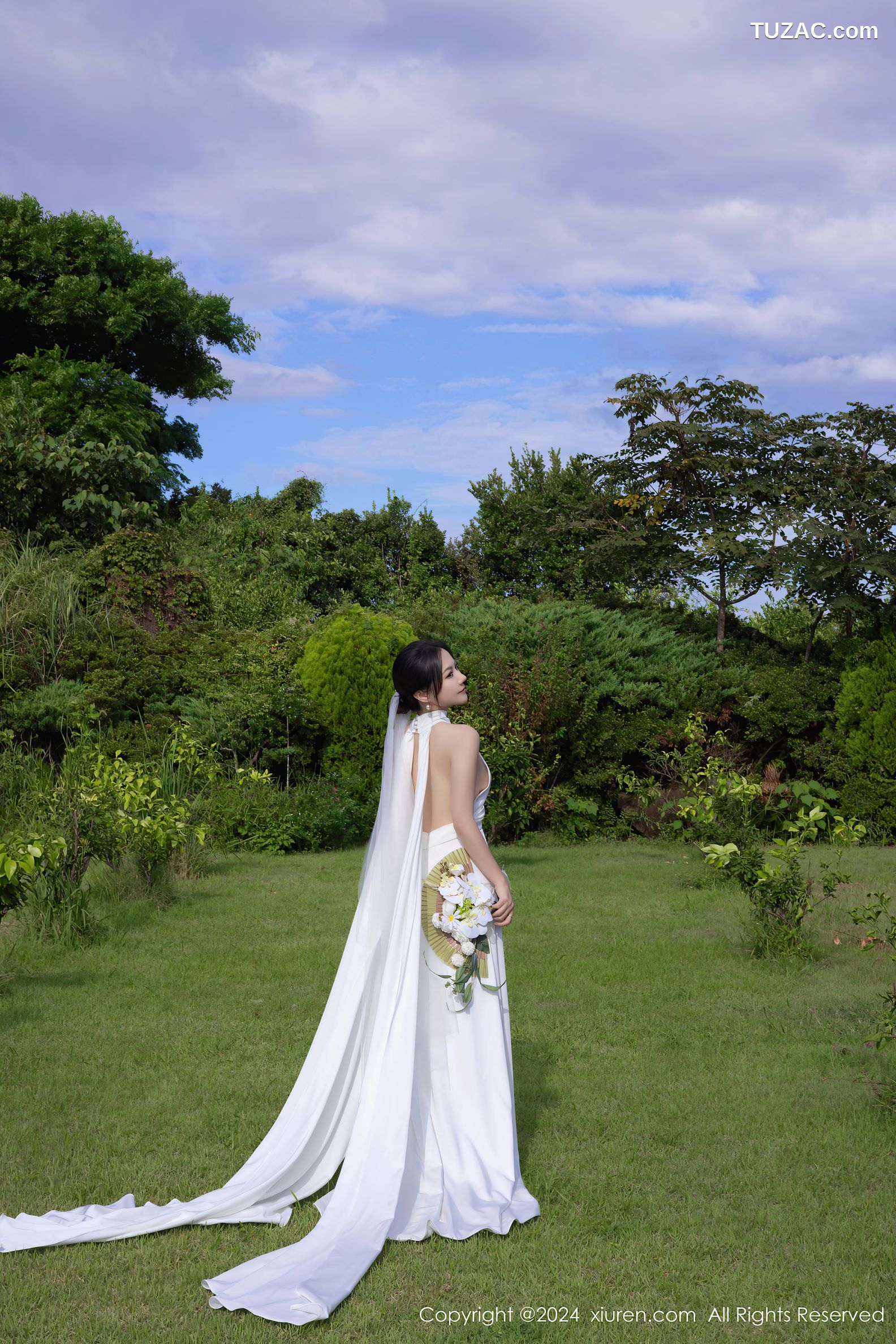 XiuRen秀人网-9387-鱼子酱Fish-户外妩媚新娘白纱爆乳-2024.11.01