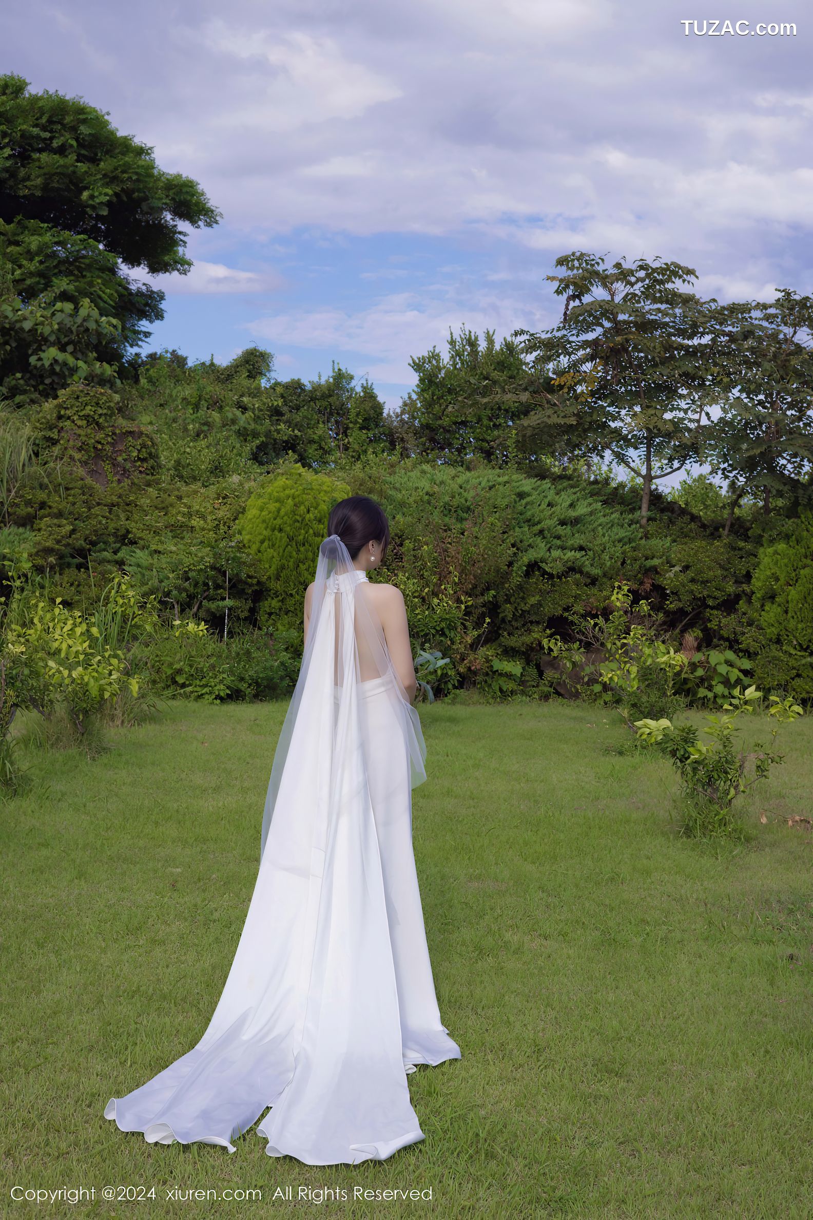 XiuRen秀人网-9387-鱼子酱Fish-户外妩媚新娘白纱爆乳-2024.11.01