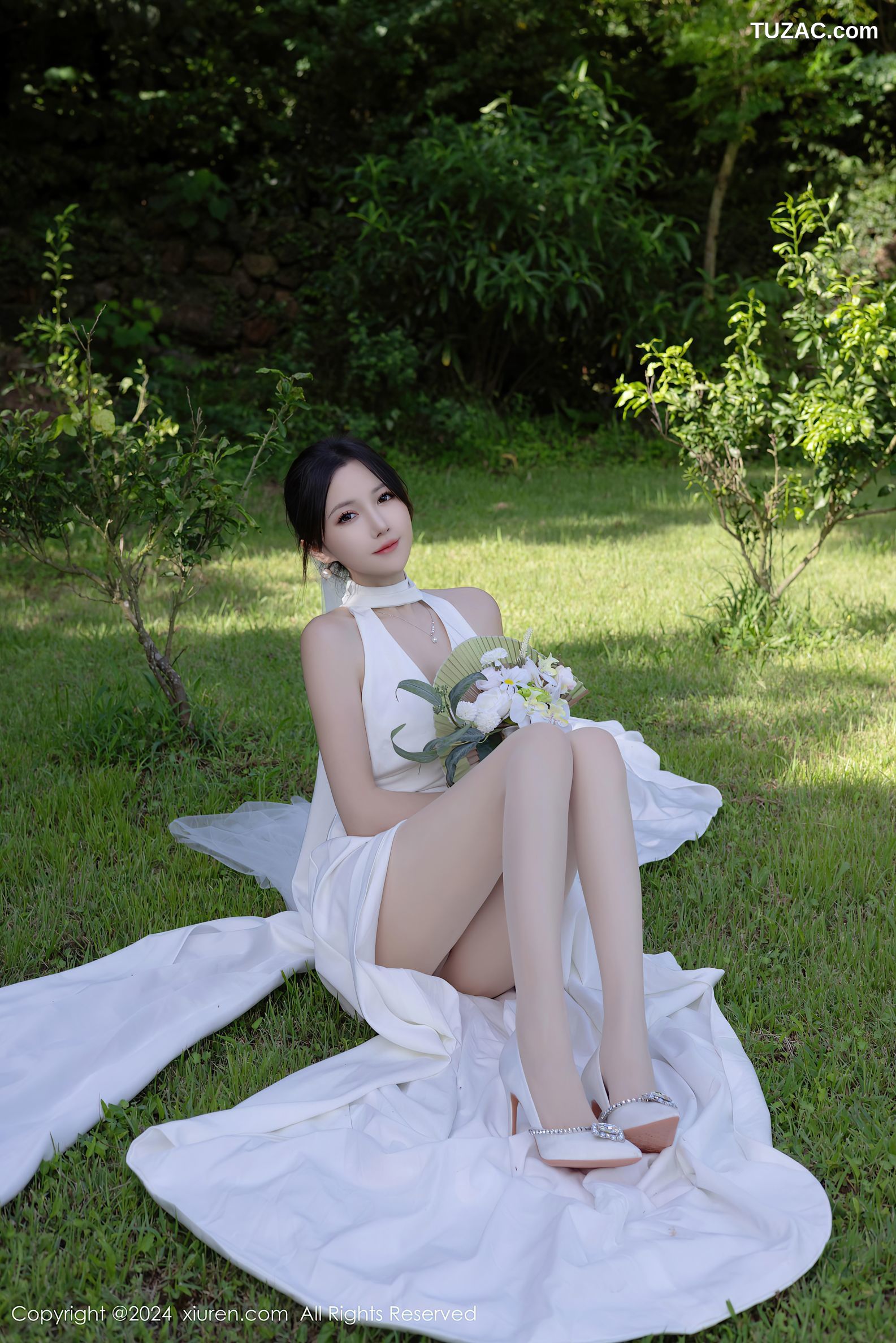 XiuRen秀人网-9387-鱼子酱Fish-户外妩媚新娘白纱爆乳-2024.11.01