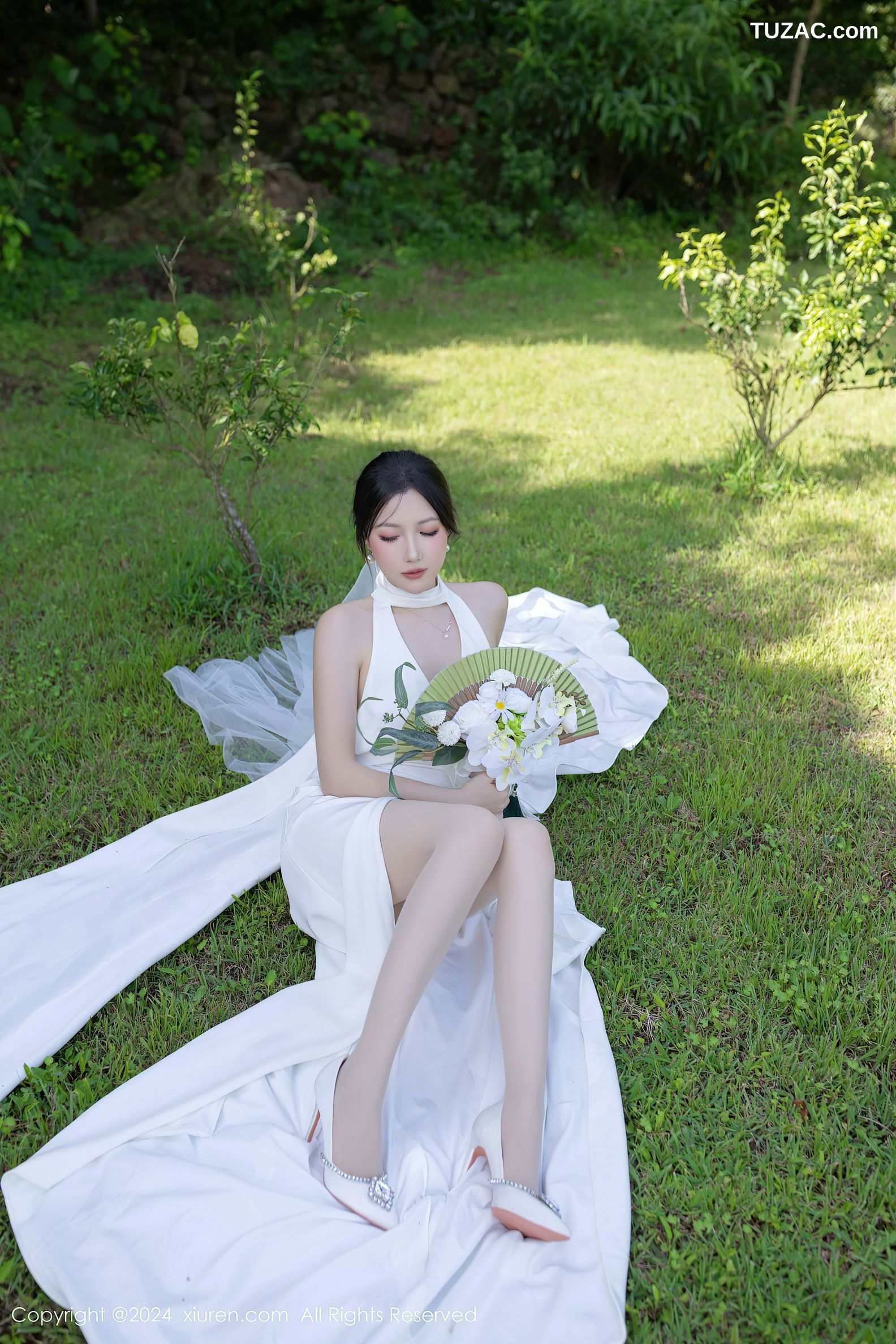 XiuRen秀人网-9387-鱼子酱Fish-户外妩媚新娘白纱爆乳-2024.11.01