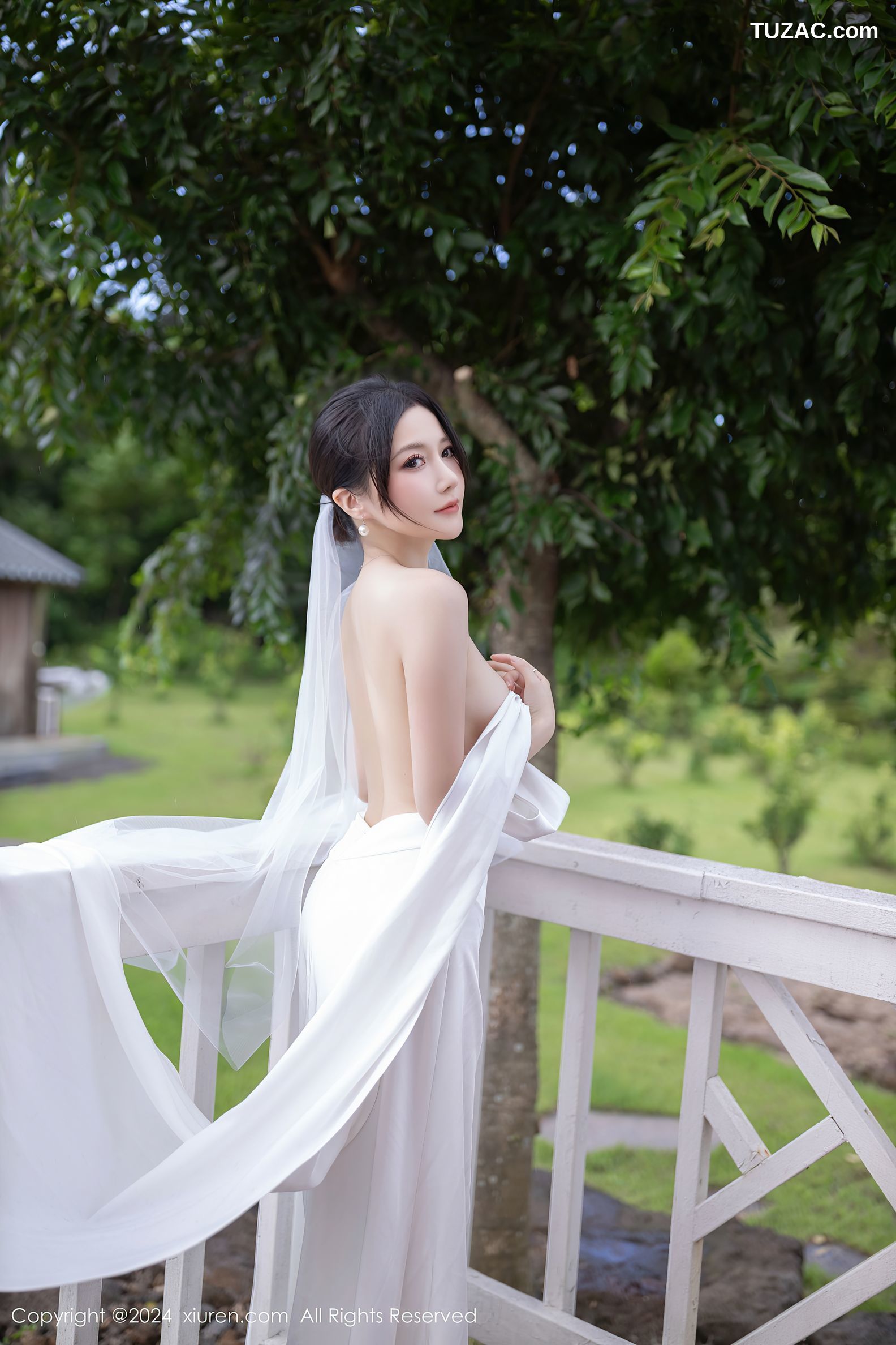 XiuRen秀人网-9387-鱼子酱Fish-户外妩媚新娘白纱爆乳-2024.11.01