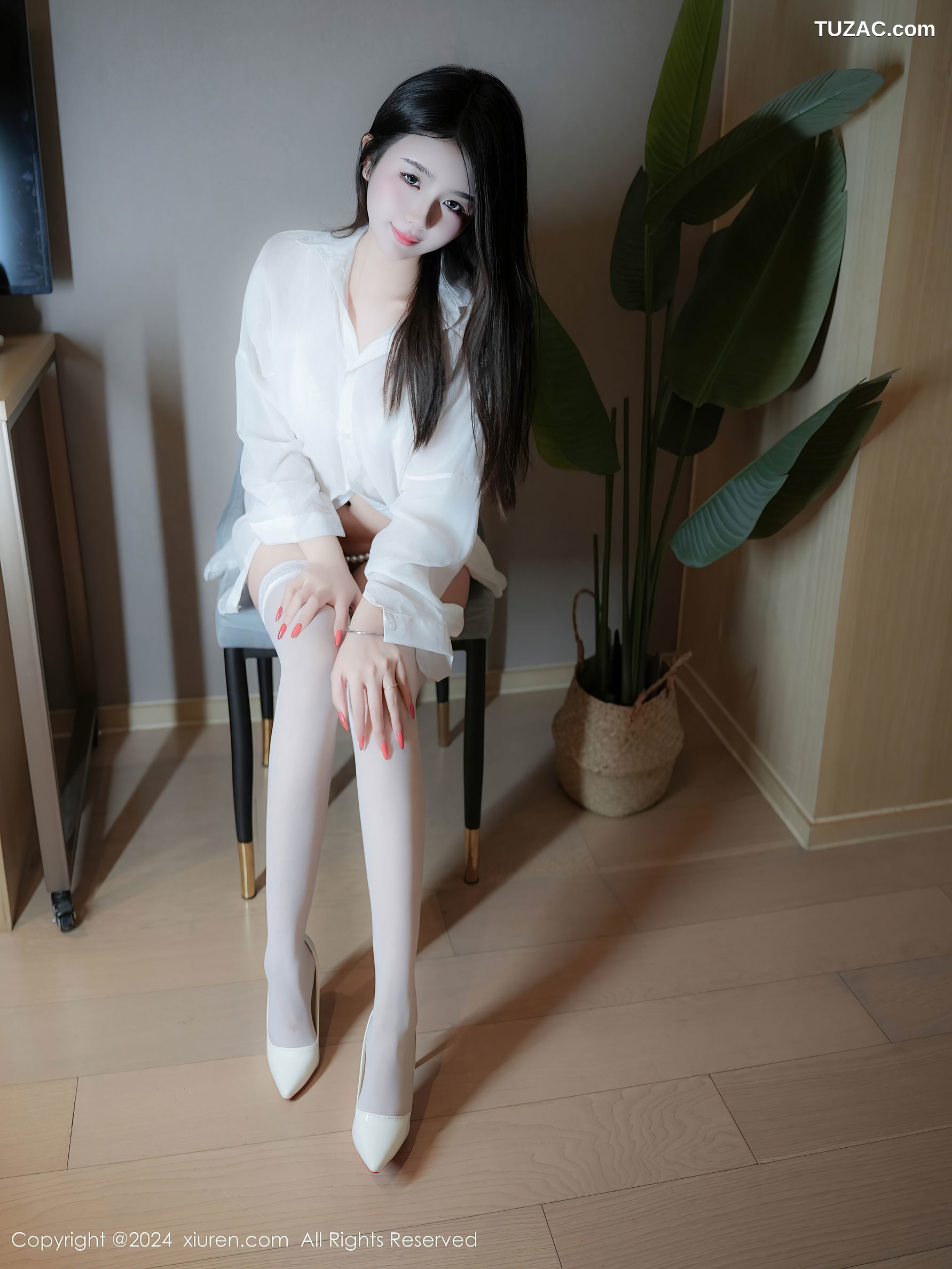 XiuRen秀人网-9389-Lucky-白衬衫珍珠内衣-2024.11.04