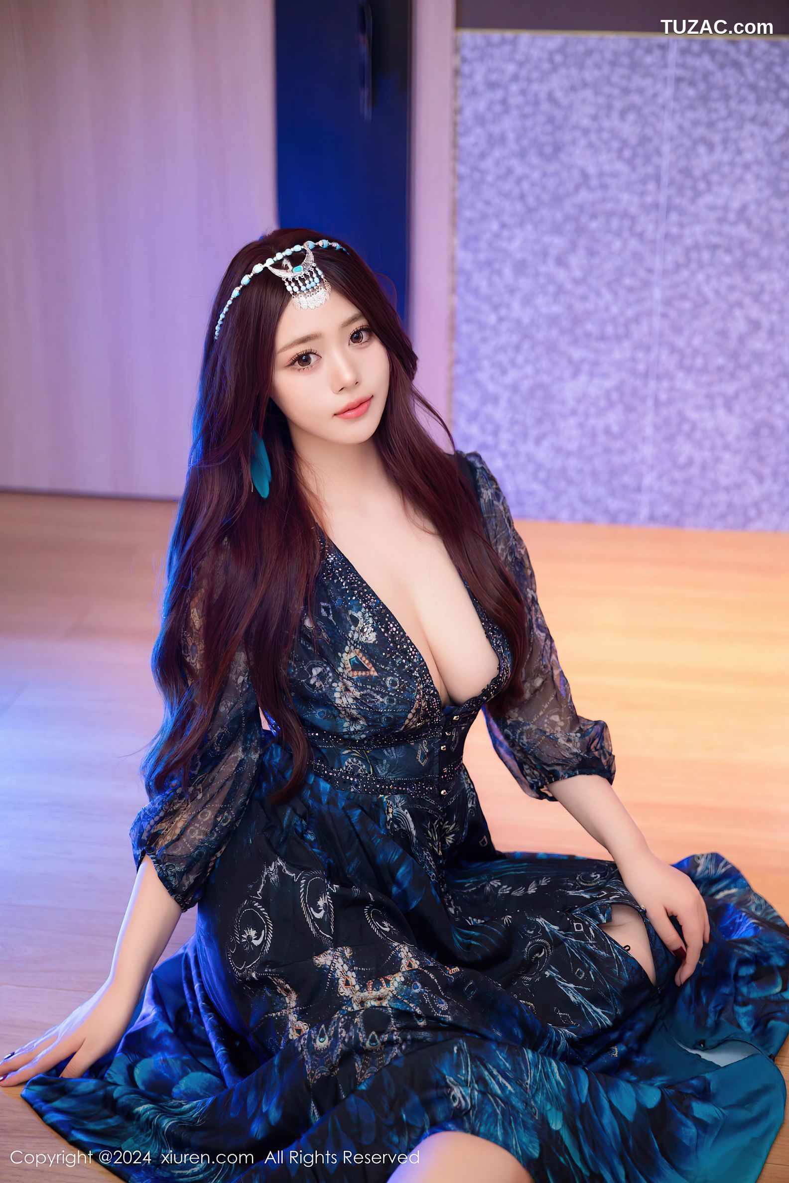 XiuRen秀人网-9403-蛋蛋宝-民族风孔雀裙黑丝少女爆乳-2024.11.06