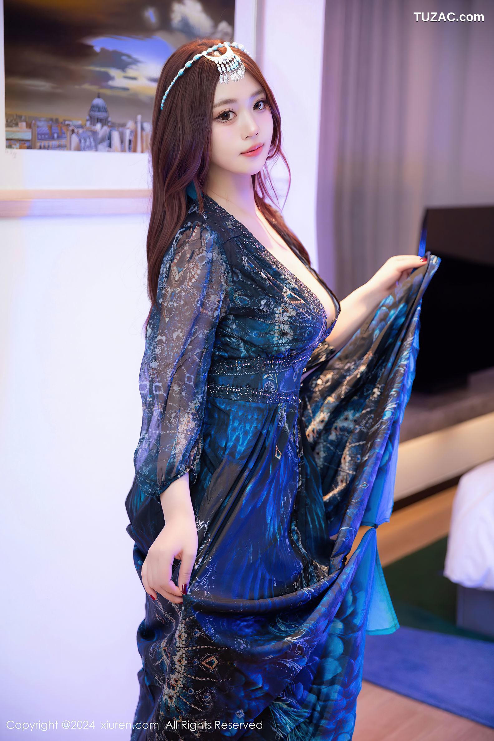 XiuRen秀人网-9403-蛋蛋宝-民族风孔雀裙黑丝少女爆乳-2024.11.06