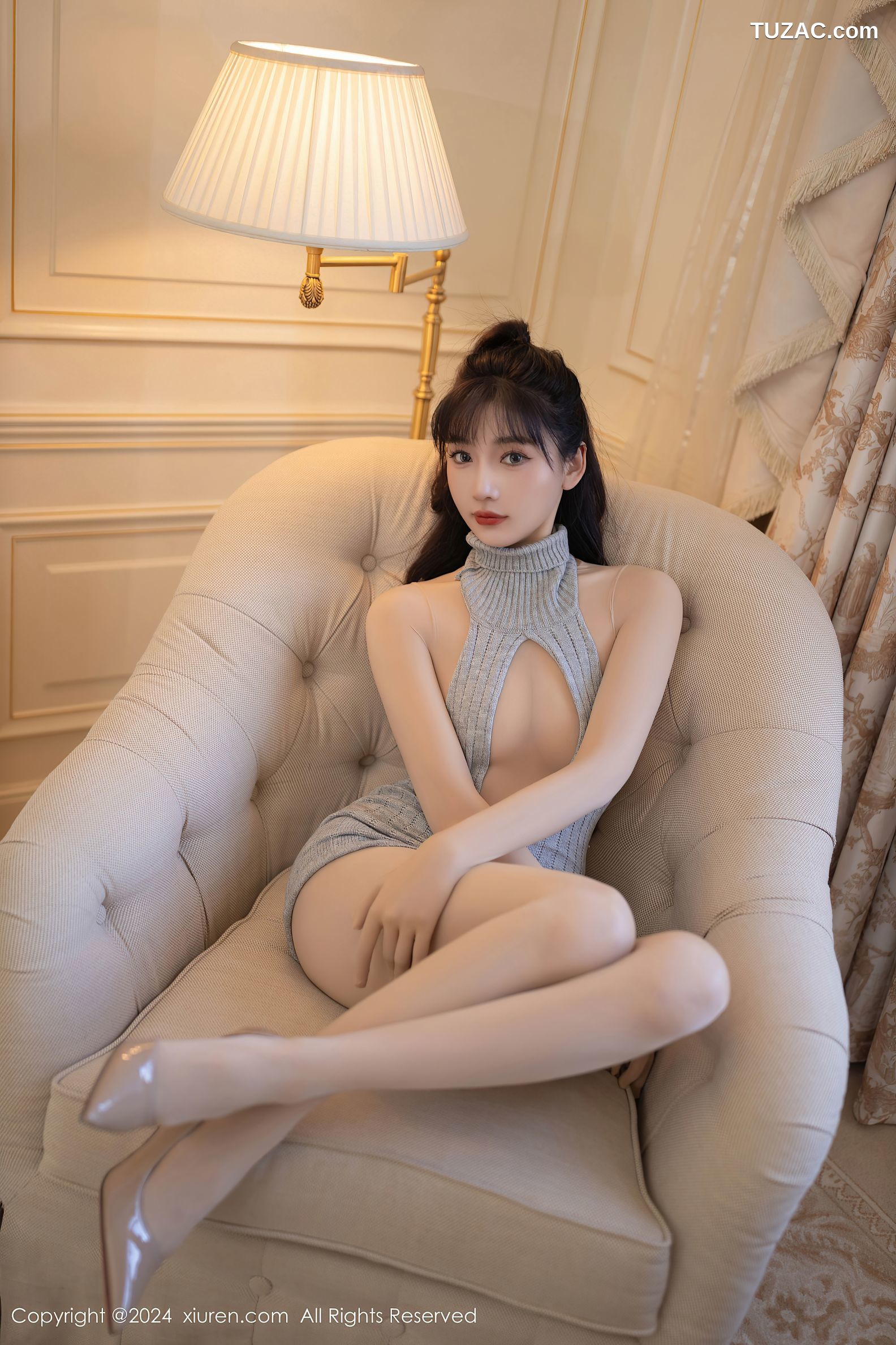 XiuRen秀人网-9413-陆萱萱-灰色针织衫肉色连体衣-2024.11.07