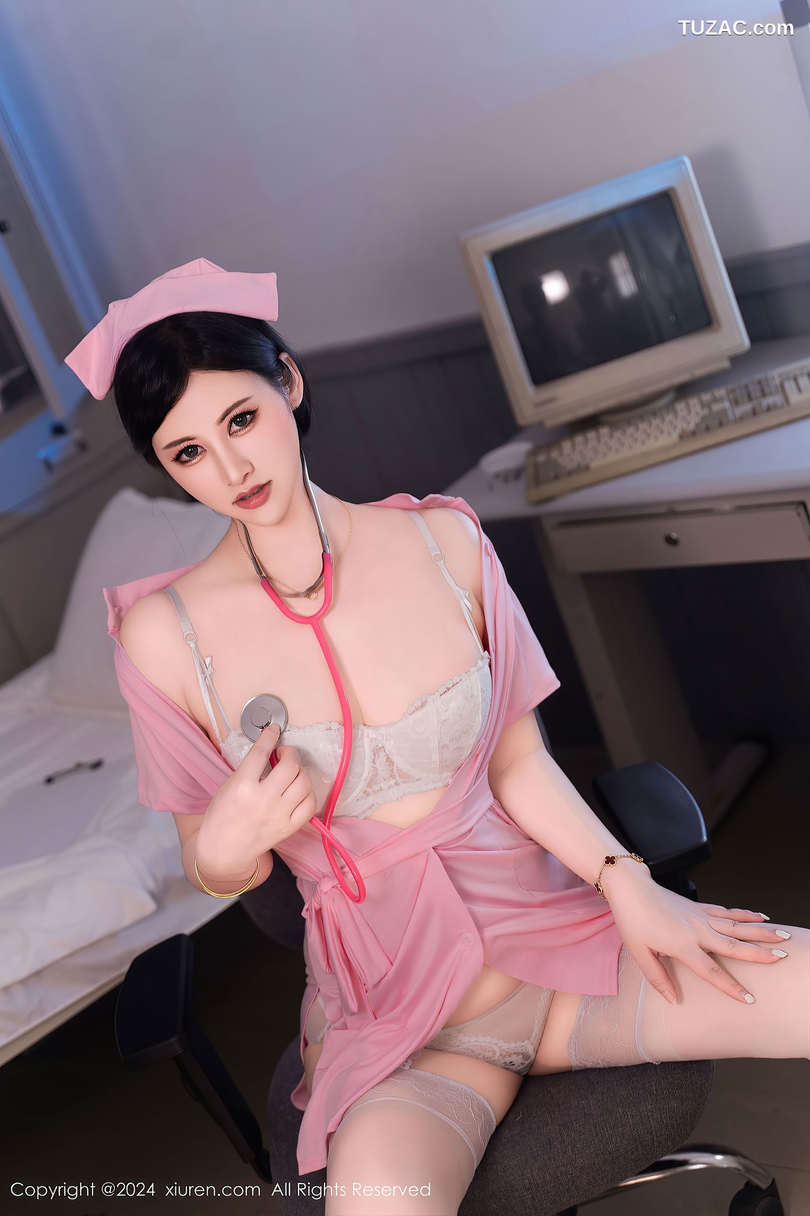 XiuRen秀人网-9434-诗诗kiki-情趣护士制服黑蕾丝-2024.11.12