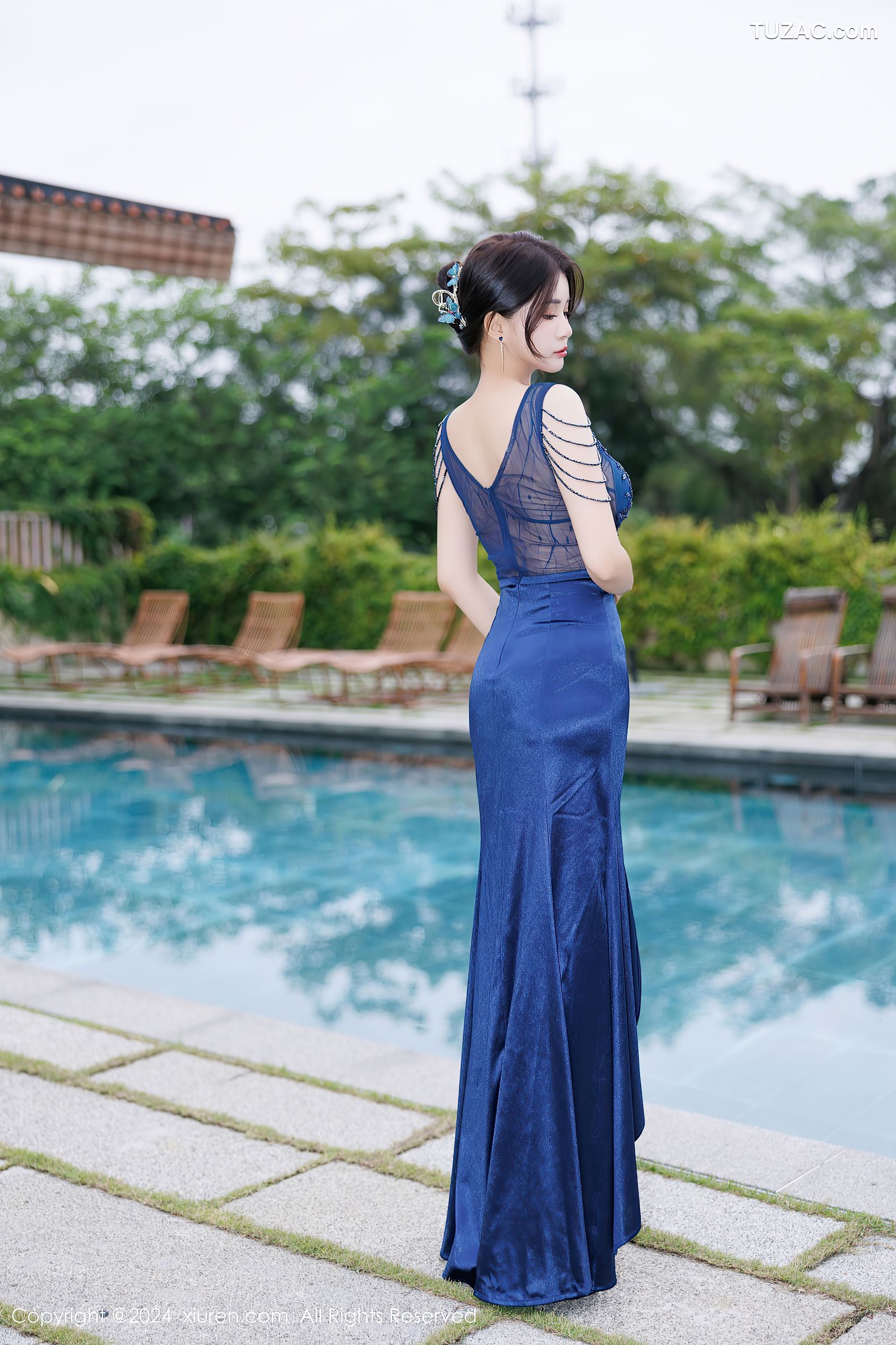 XiuRen秀人网-9435-凯竹Quinn-蓝色长裙蓝色内衣-2024.11.12