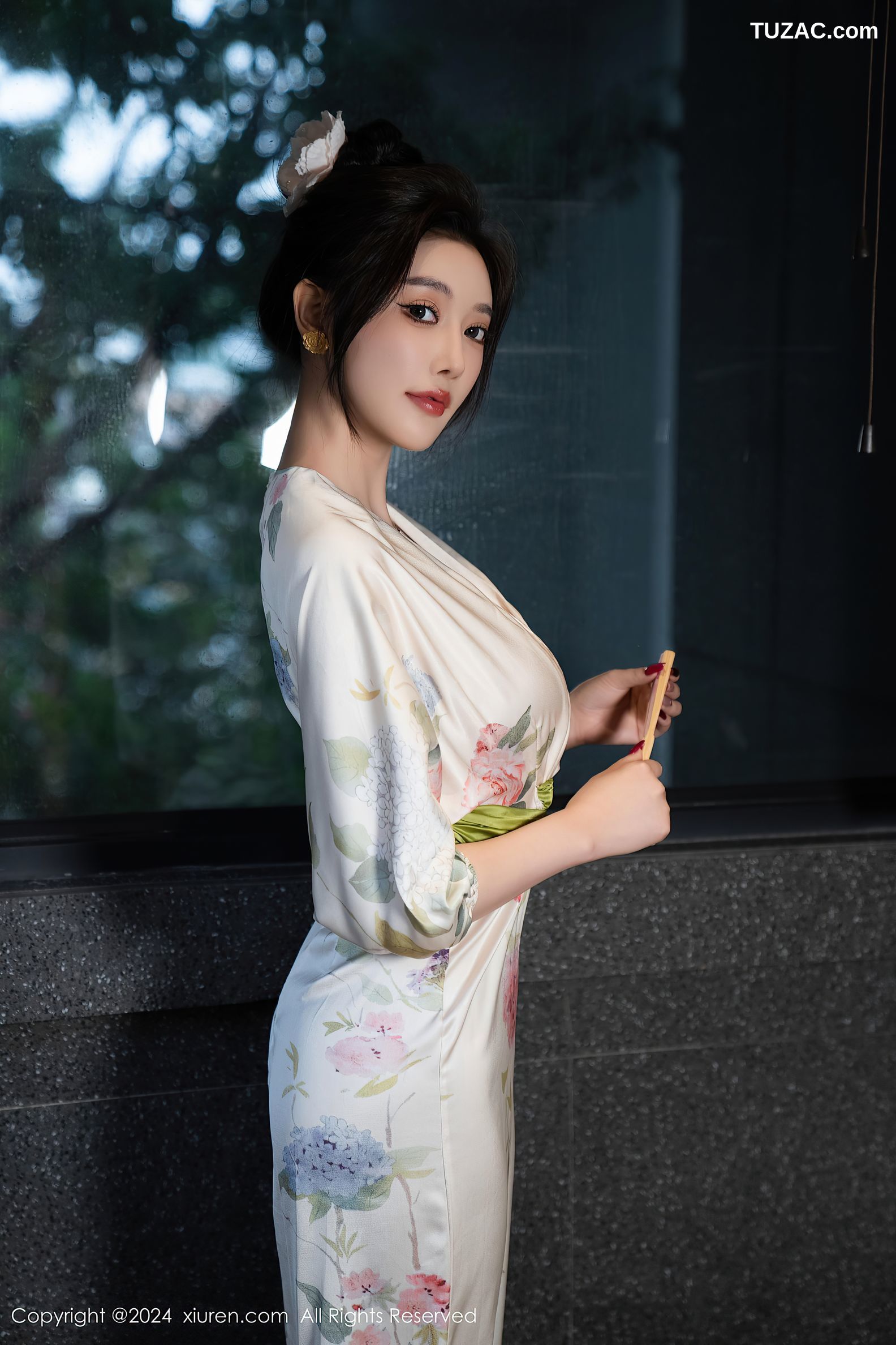 XiuRen秀人网-9470-杨晨晨Yome-白色和服红蕾丝内衣-2024.11.19