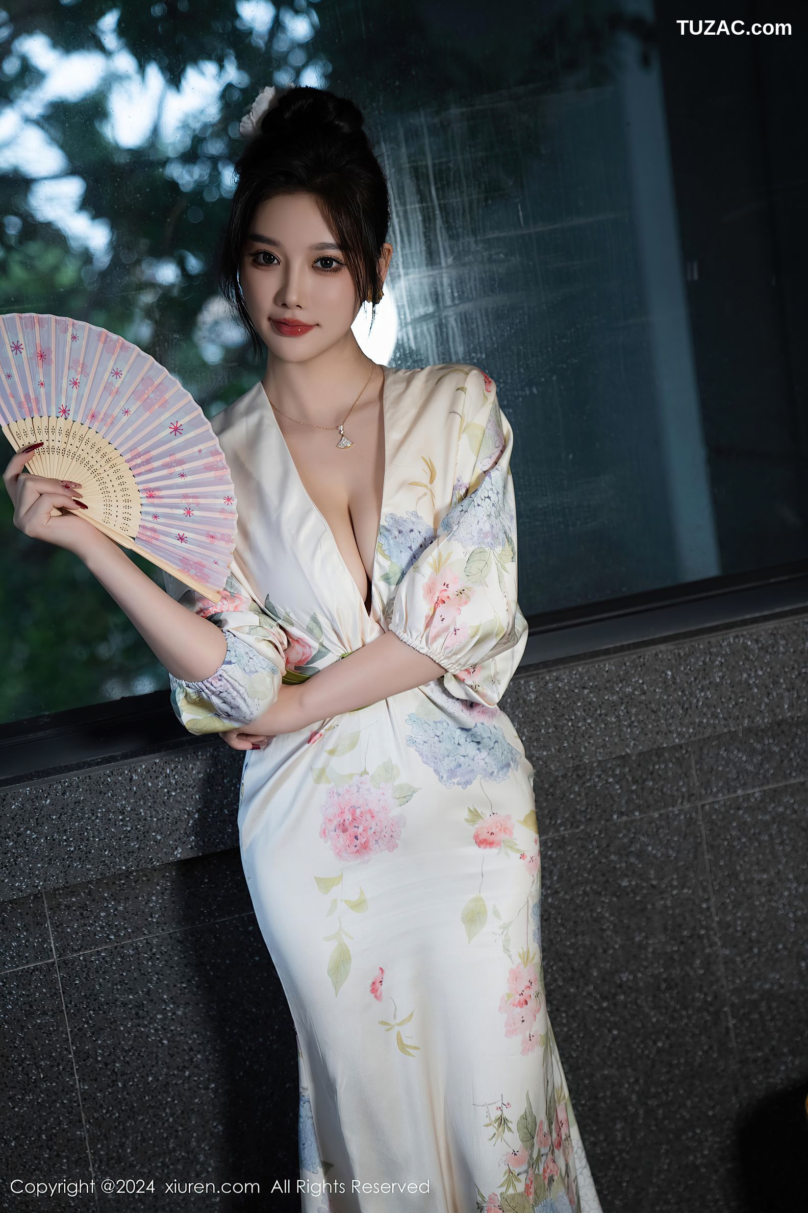 XiuRen秀人网-9470-杨晨晨Yome-白色和服红蕾丝内衣-2024.11.19