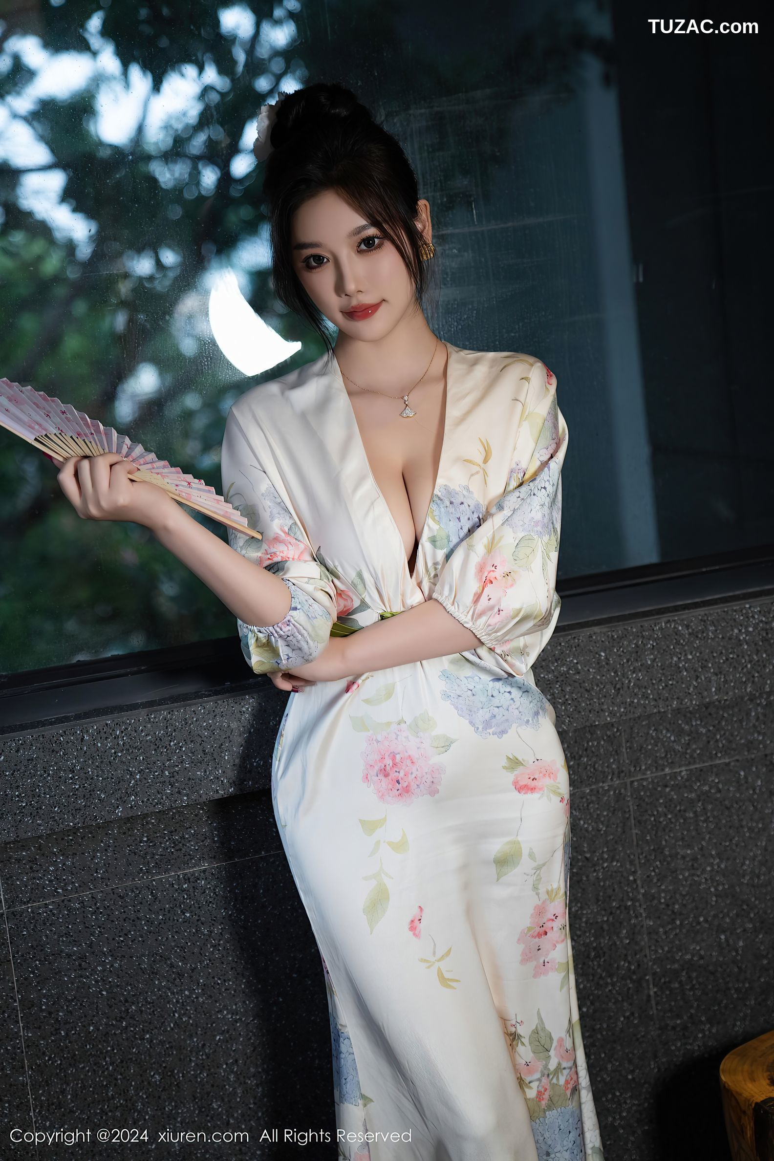 XiuRen秀人网-9470-杨晨晨Yome-白色和服红蕾丝内衣-2024.11.19