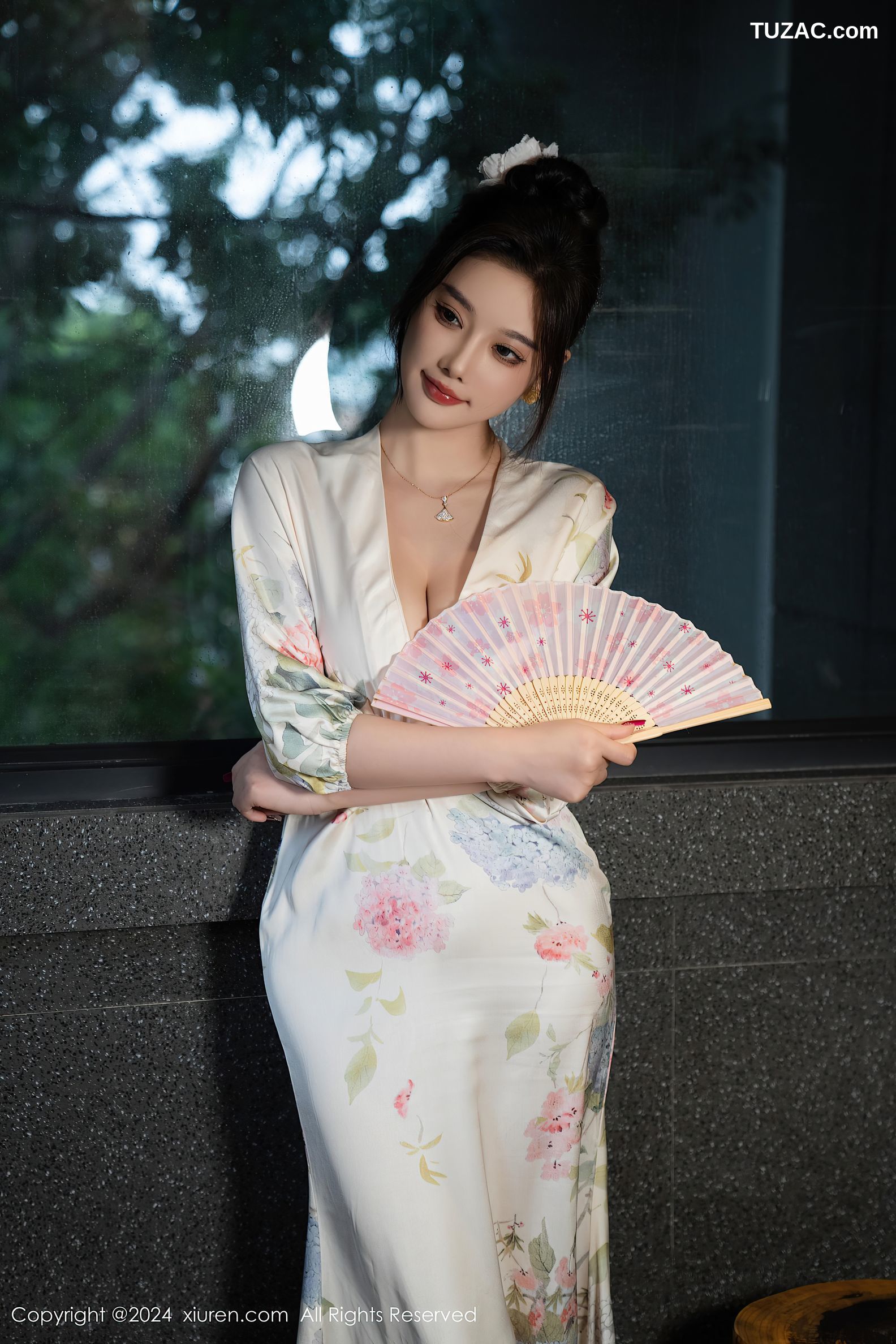 XiuRen秀人网-9470-杨晨晨Yome-白色和服红蕾丝内衣-2024.11.19