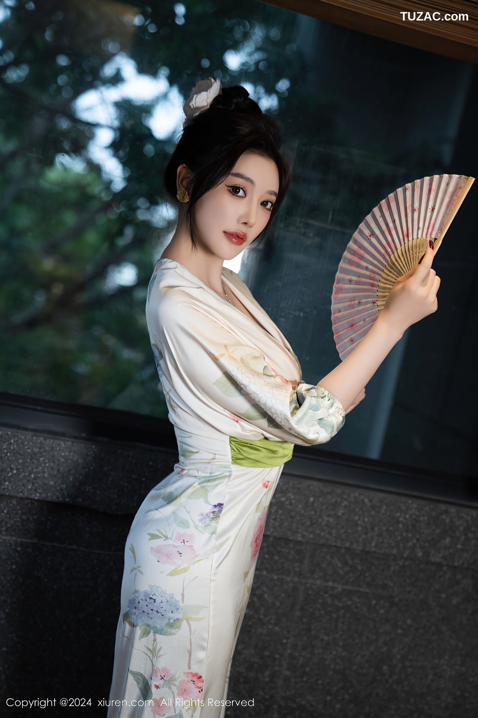 XiuRen秀人网-9470-杨晨晨Yome-白色和服红蕾丝内衣-2024.11.19