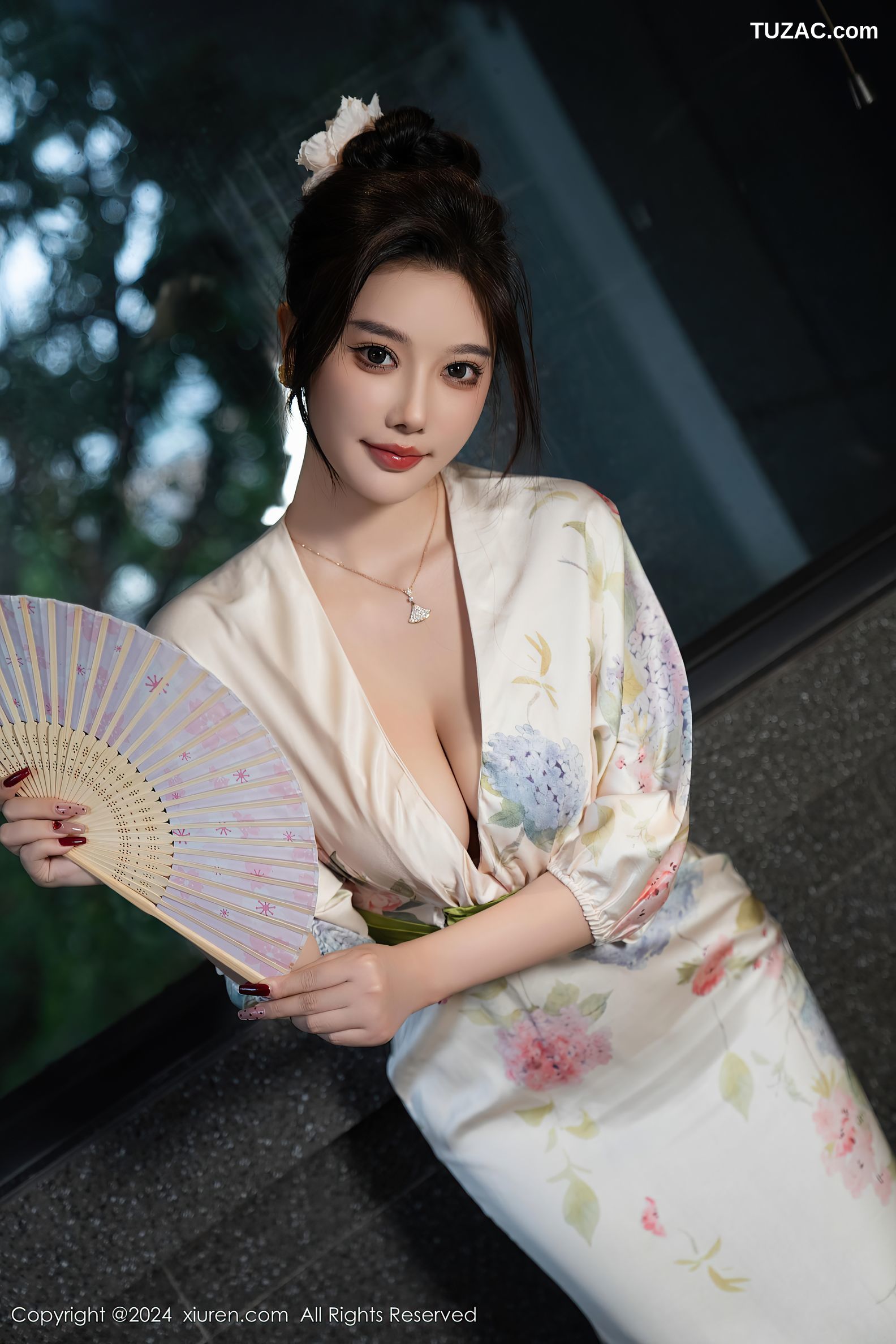 XiuRen秀人网-9470-杨晨晨Yome-白色和服红蕾丝内衣-2024.11.19