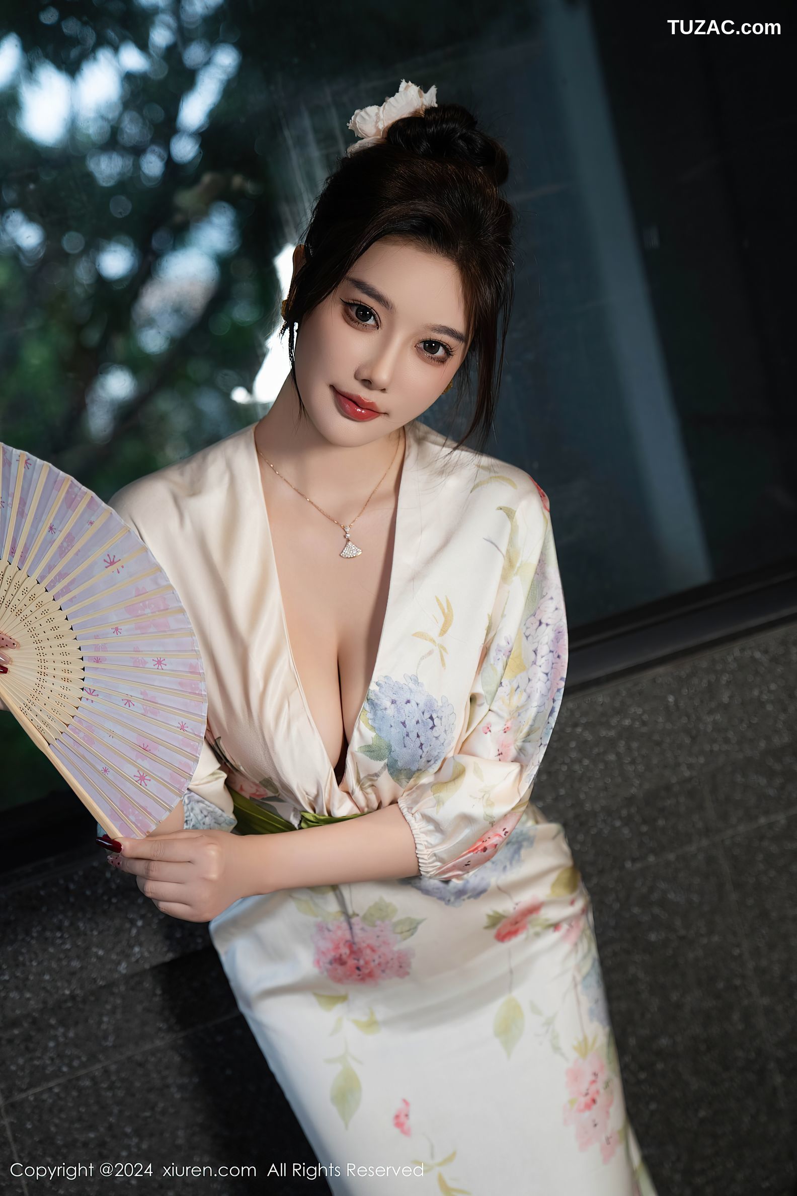 XiuRen秀人网-9470-杨晨晨Yome-白色和服红蕾丝内衣-2024.11.19