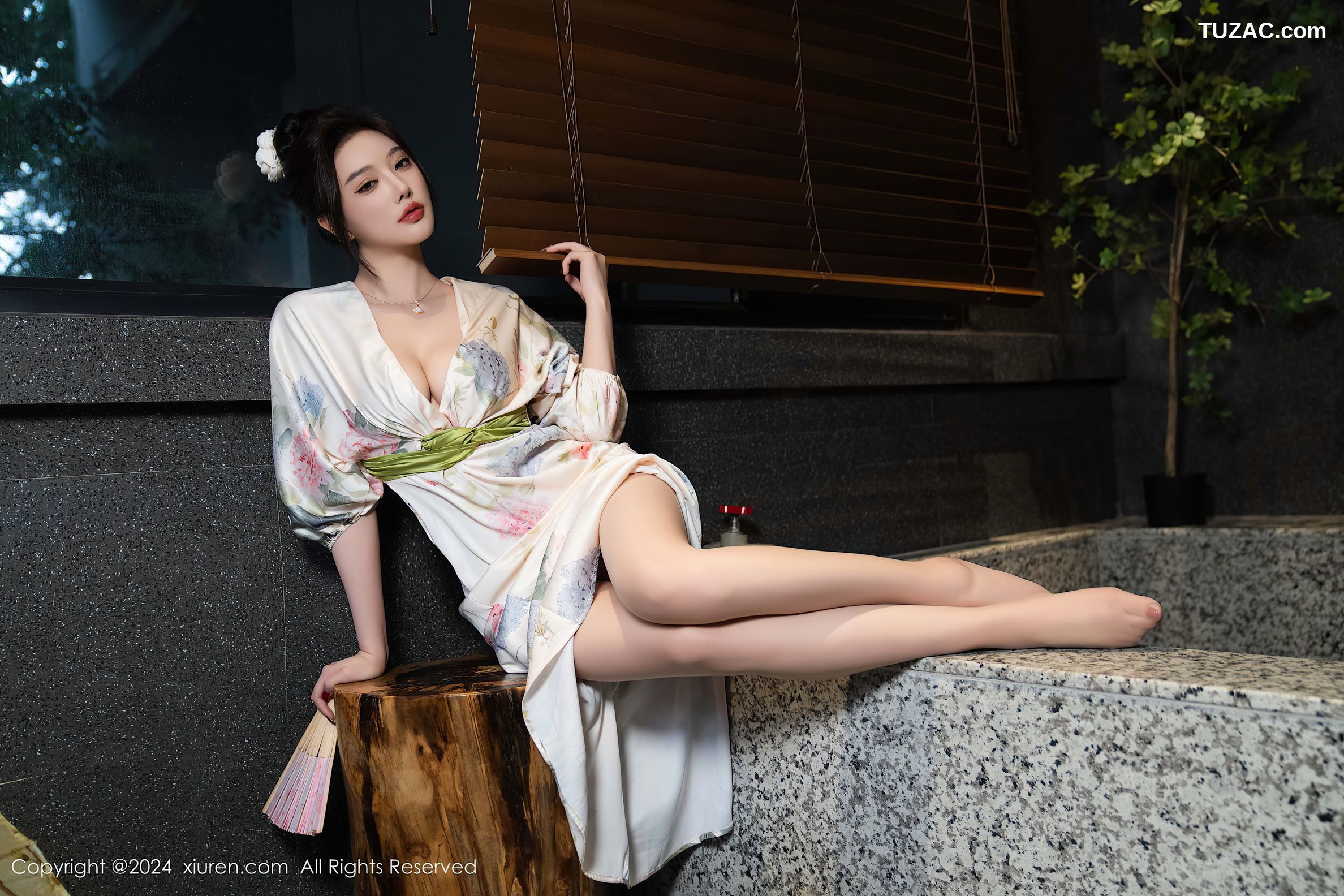 XiuRen秀人网-9470-杨晨晨Yome-白色和服红蕾丝内衣-2024.11.19