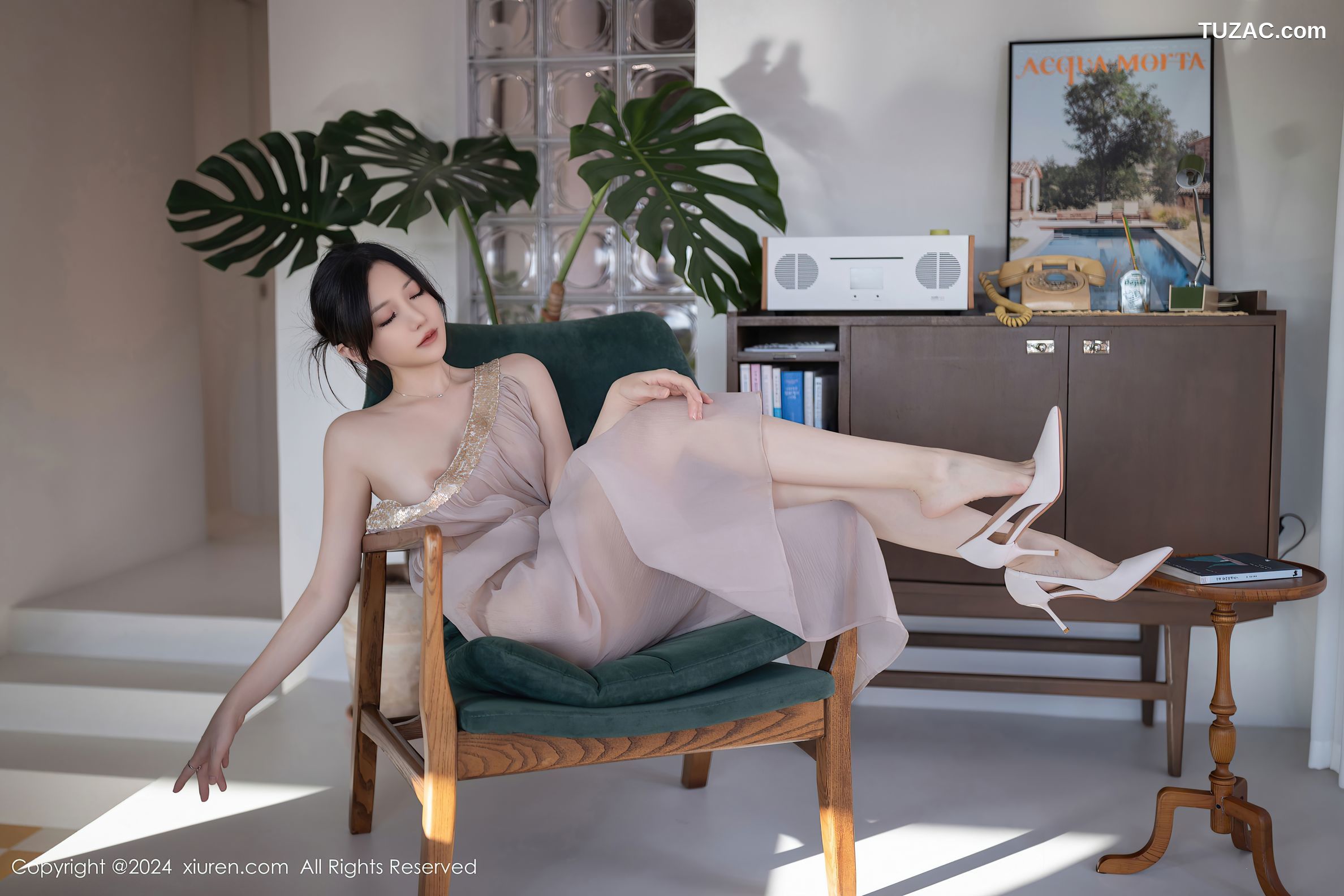 XiuRen秀人网-9492-鱼子酱Fish-透视纱裙真空-2024.11.22